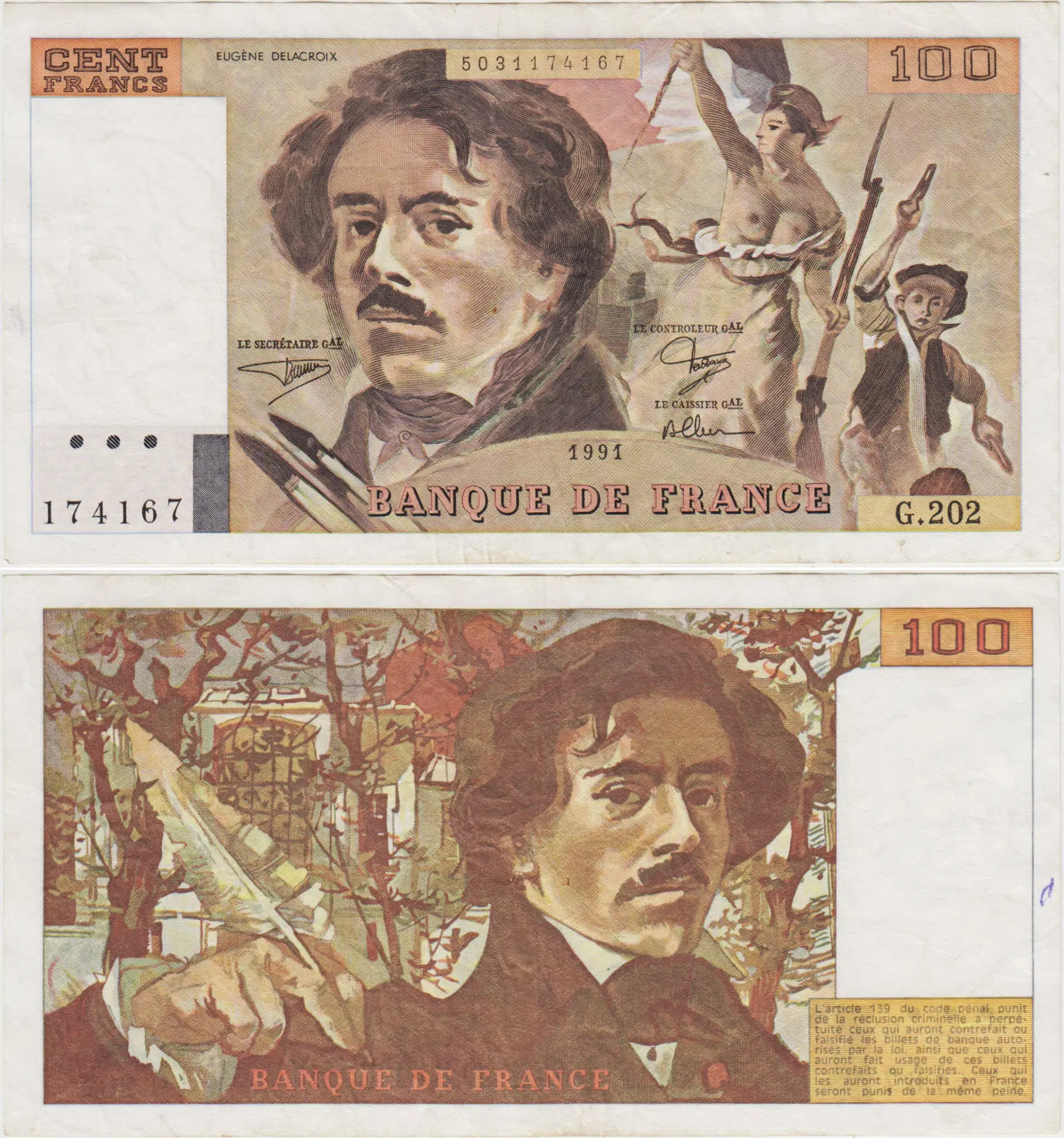 FRANSA 100 FRANK 1991 pick 154e ÇOK ÇOK TEMİZ(-) KONDİSYON.