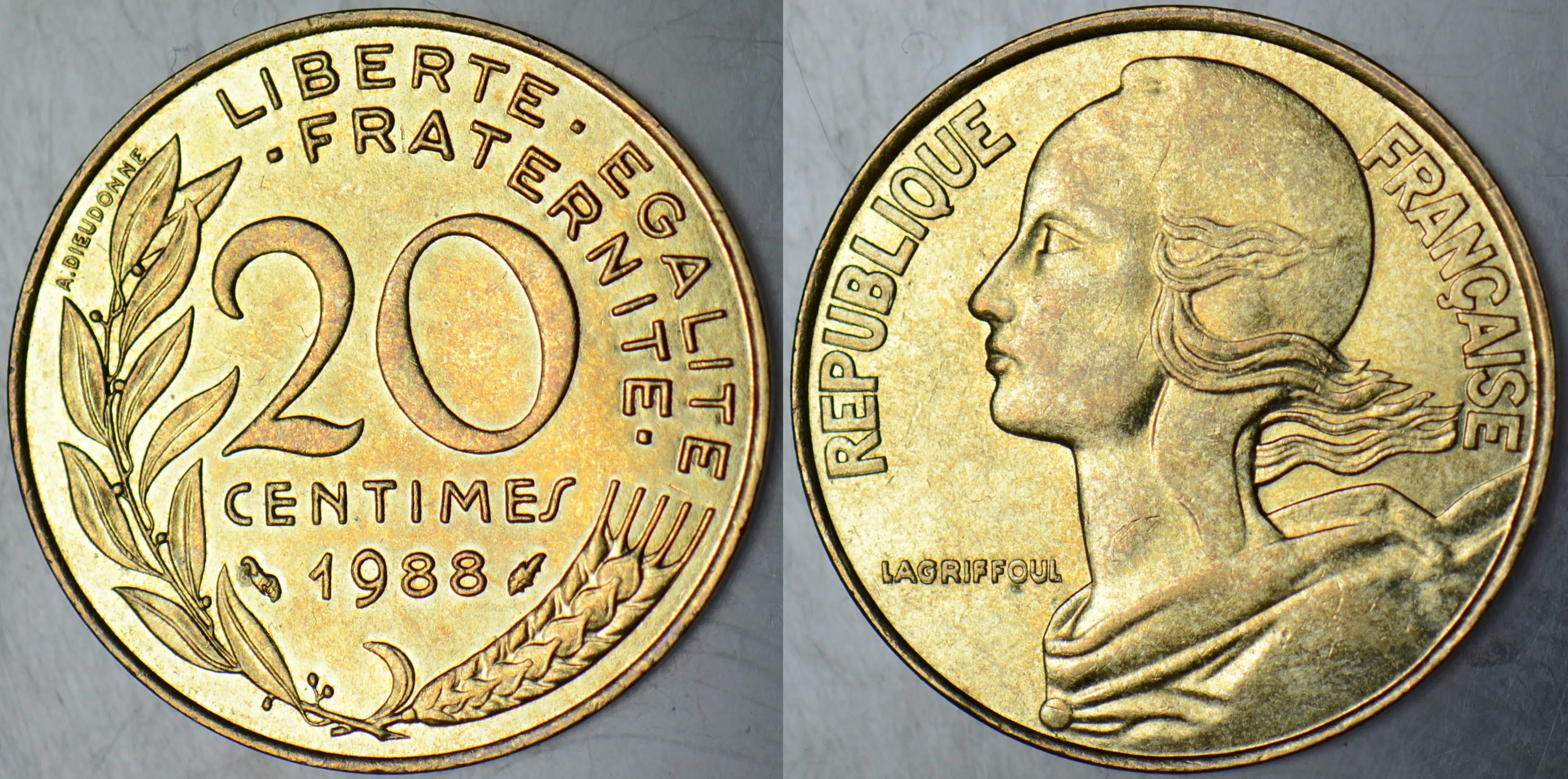FRANSA 20 CENTIMES 1988 ÇİLALTI.