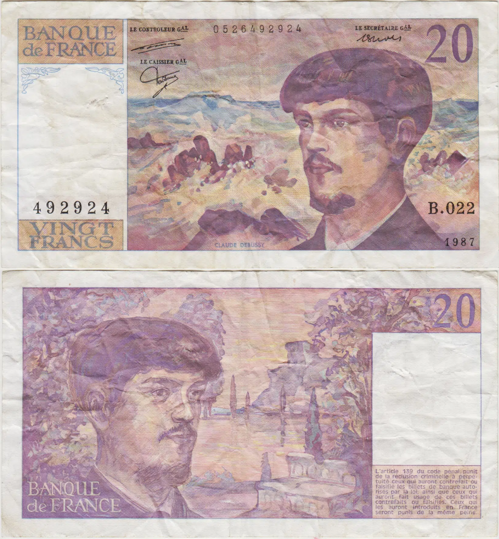 FRANSA 20 FRANK 1987 AZ ÇIKAN TARİH. ÇOK TEMİZ.