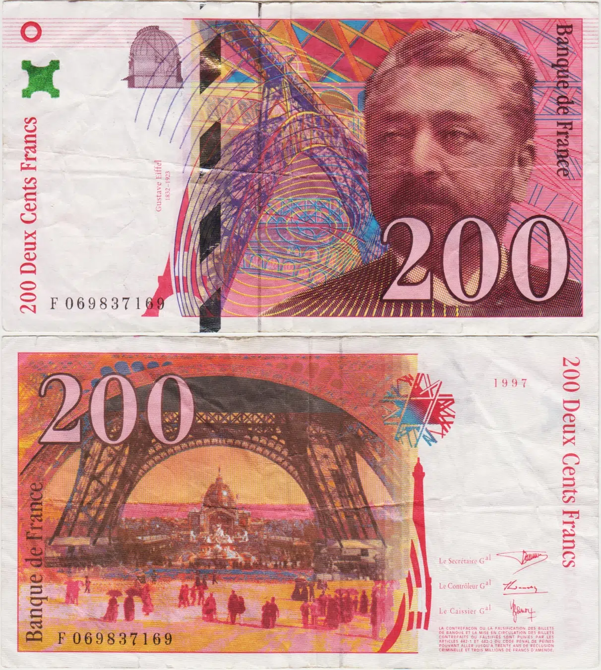 FRANSA 200 FRANK 1997 EYFEL KULESİ-PARİS TEMALI. ÇOK ÇOK TEMİZ(-)