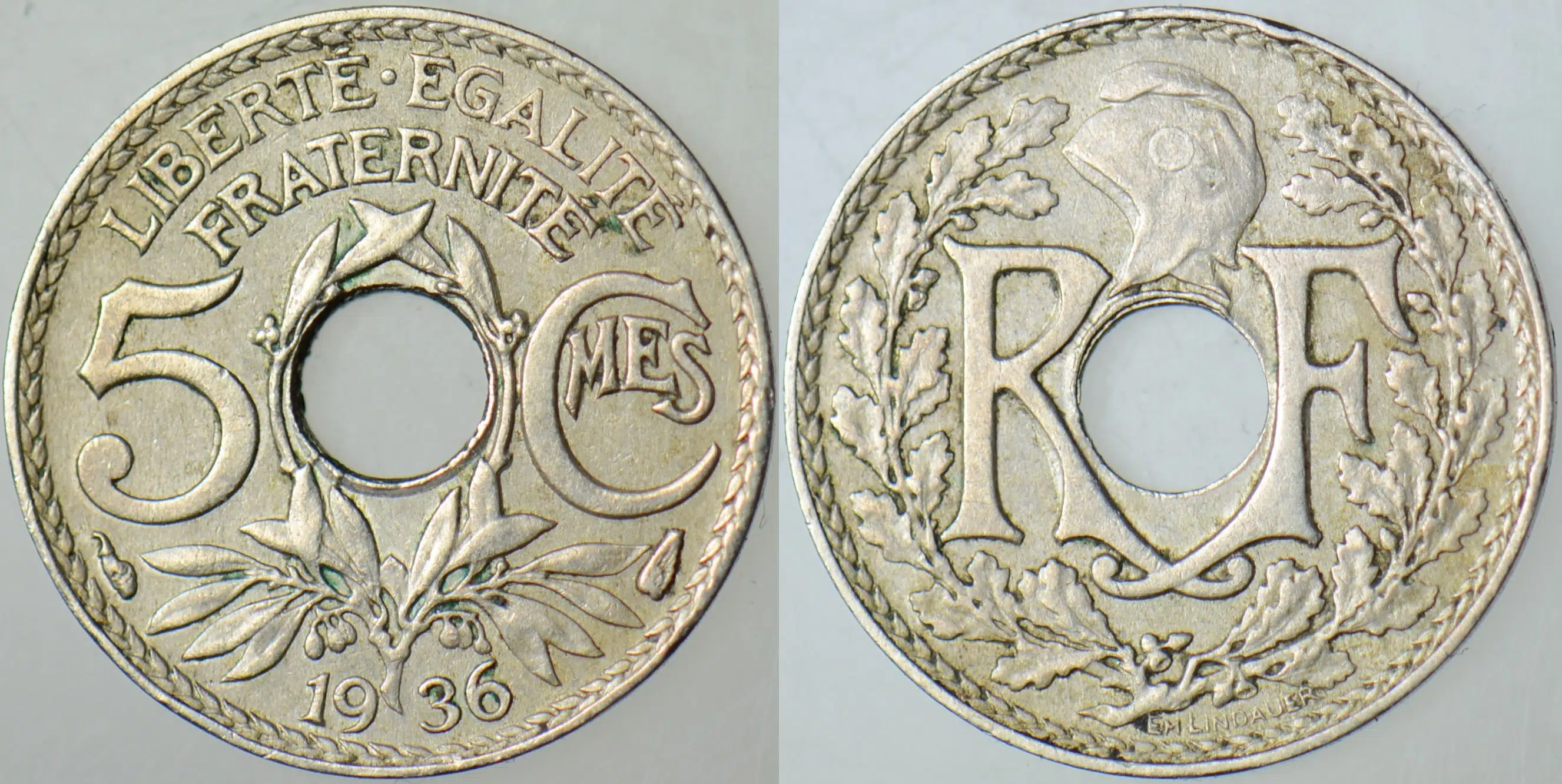 FRANSA 5 CENTIMES 1936.