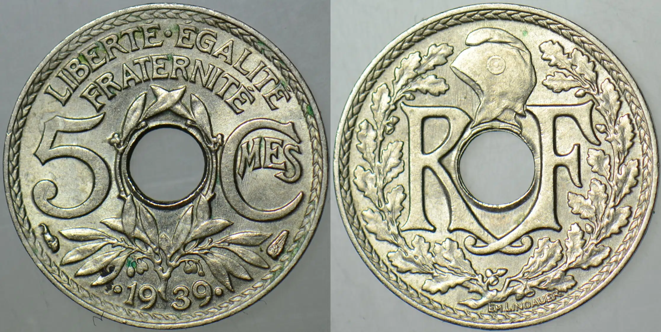 FRANSA 5 CENTIMES 1939 II. DÜNYA SAVAŞI DÖNEMİ ÇİL(-).