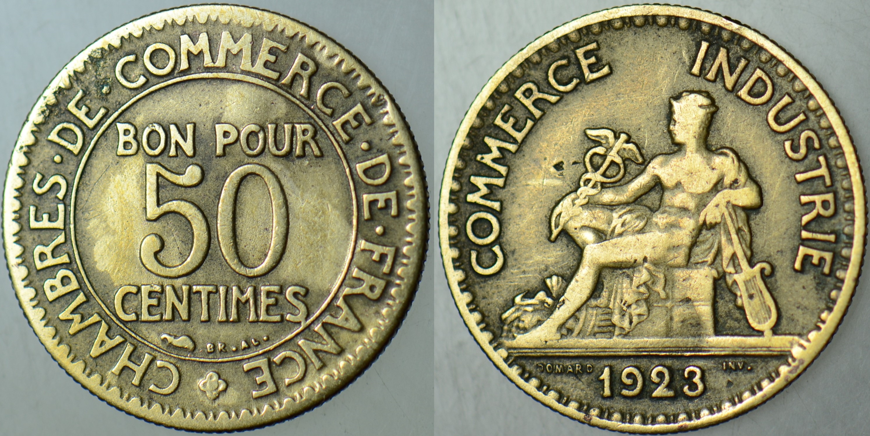 FRANSA 50 CENTİMES 1923.
