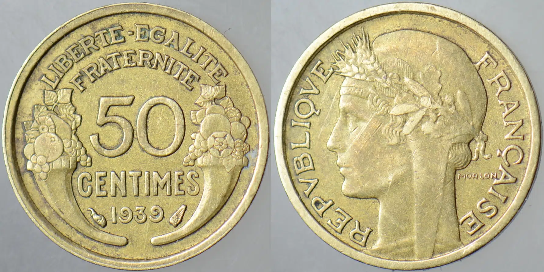 FRANSA 50 CENTIMES 1939.