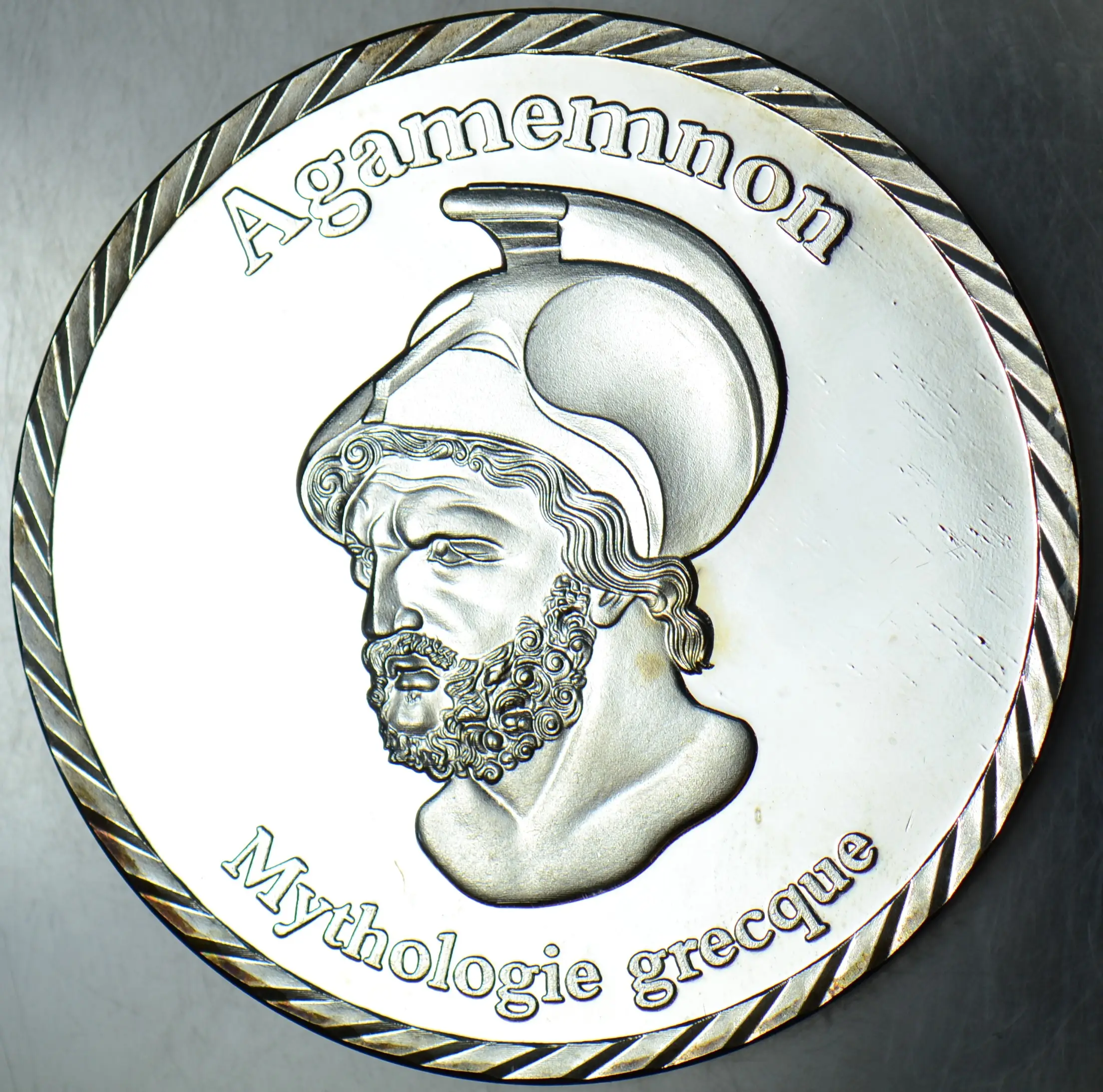 FRANSA - YUNAN MİTOLOJİSİ - AGAMEMNON HATIRA MADALYON. 50 mm 50,7 gr NİKEL ÇİL.