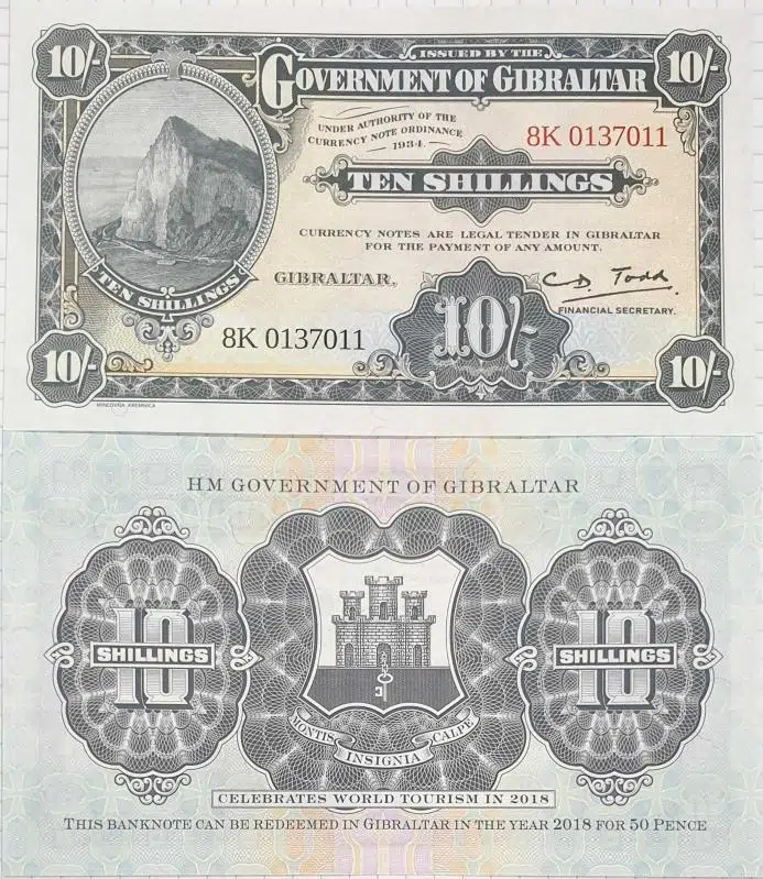 GİBRALTAR 10 ŞİLİN 2018 HATIRA PARA CEBELİTARIK. ÇİL KONDİSYON.