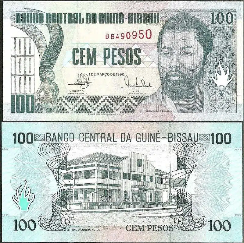 GİNE BİSSAU 100 PESO 1 MART 1990 ÇİL KONDİSYON.