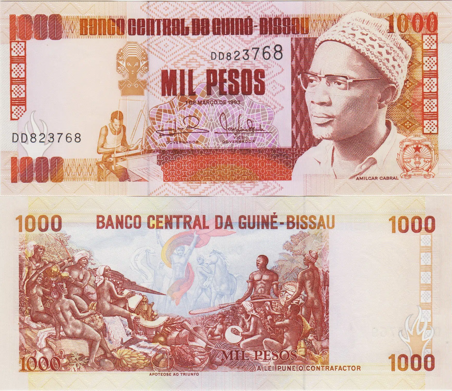 GİNE BİSSAU 1000 PESO 1993 ÇİL KONDİSYON.