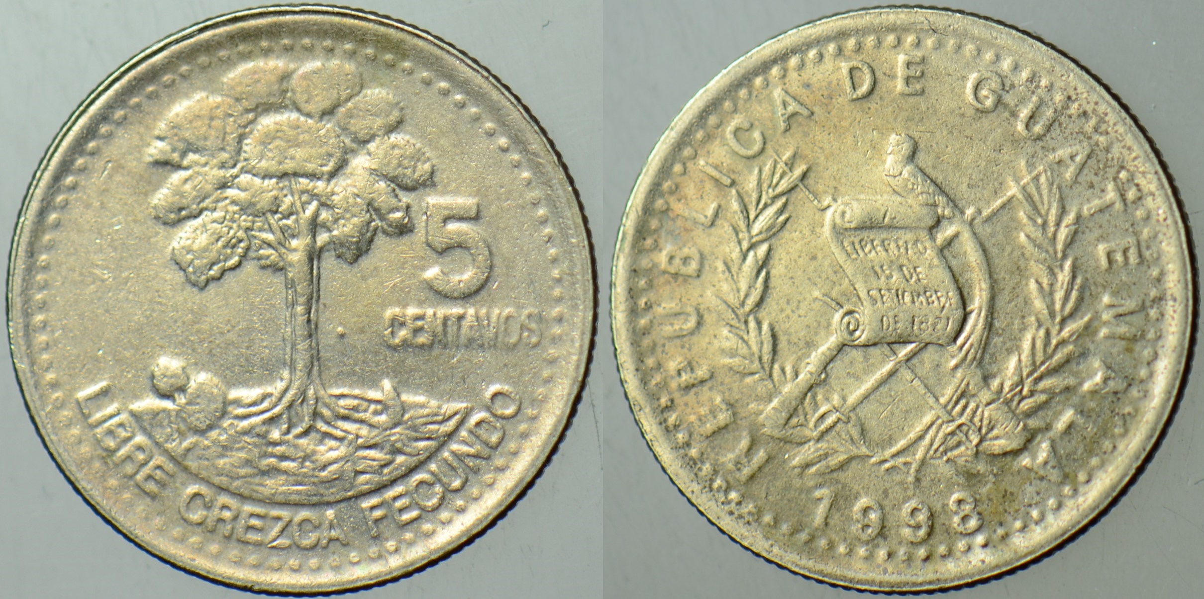 GUATEMALA 5 CENTAVOS 1998.