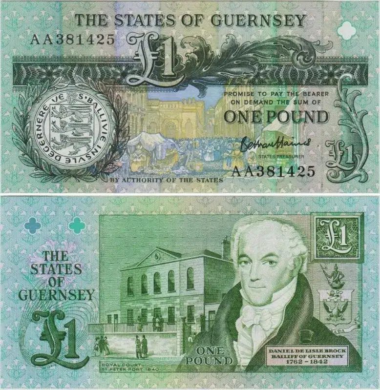 GUERNSEY 1 POUND 1991 - 2016 AA SERİSİ. ÇİL KONDİSYON.