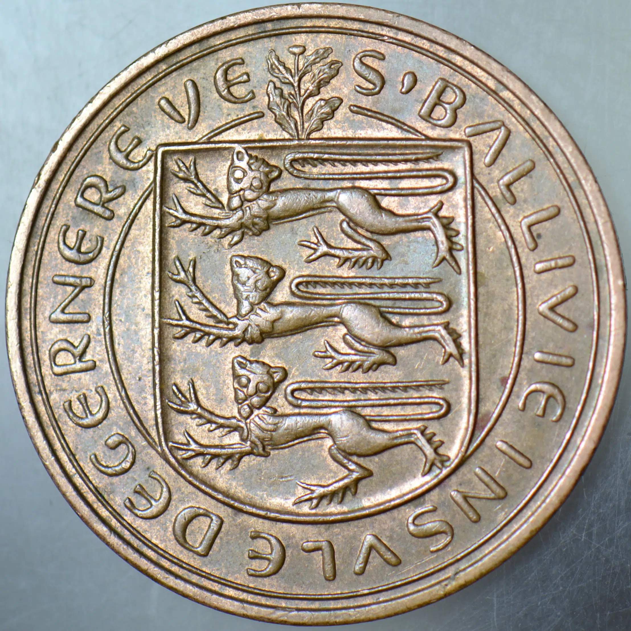 GUERNSEY 8 DOUBLES 1959 BRONZ 31 mm.