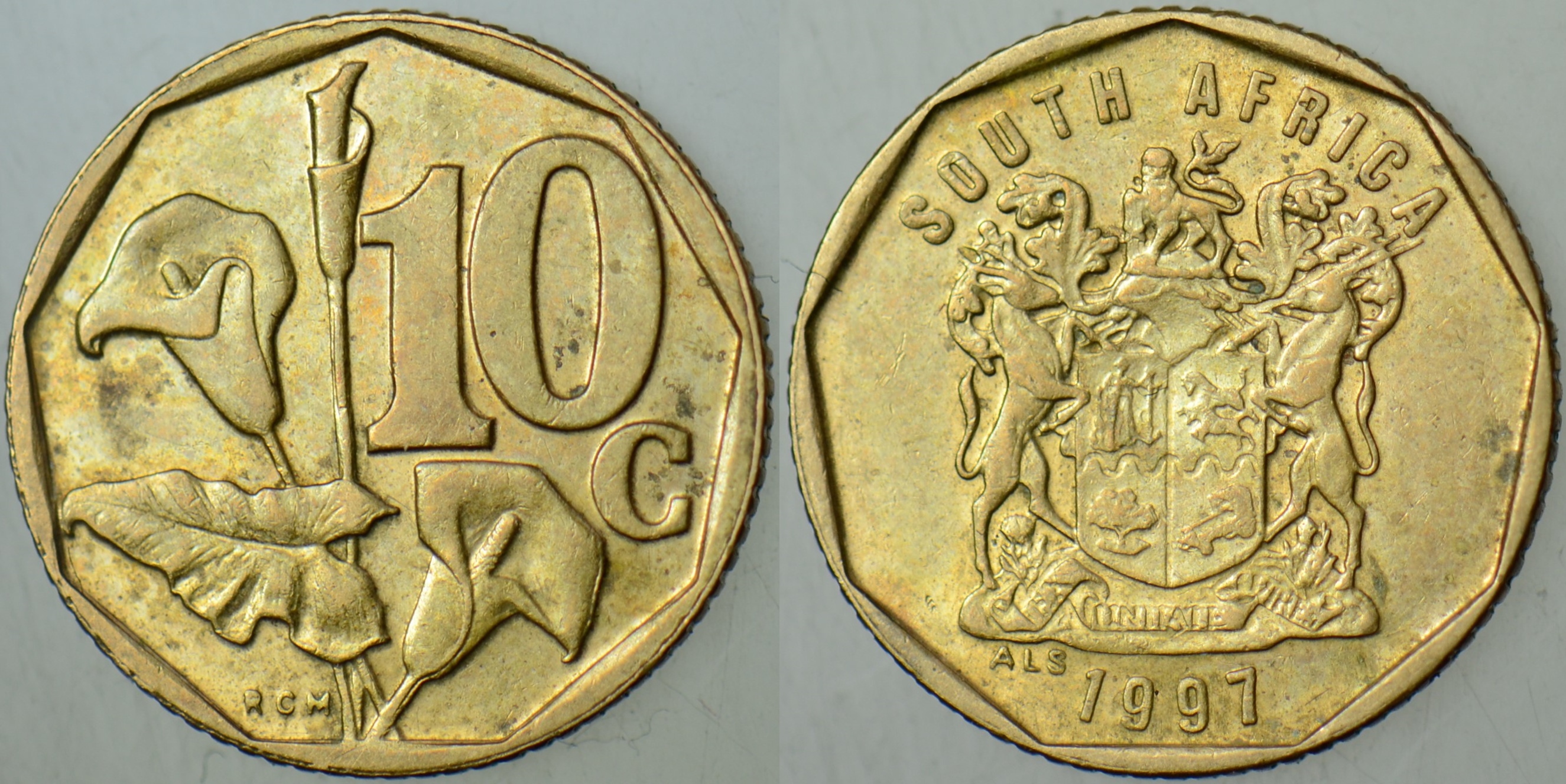 GÜNEY AFRİKA CUMHURİYETİ 10 CENT 1997.