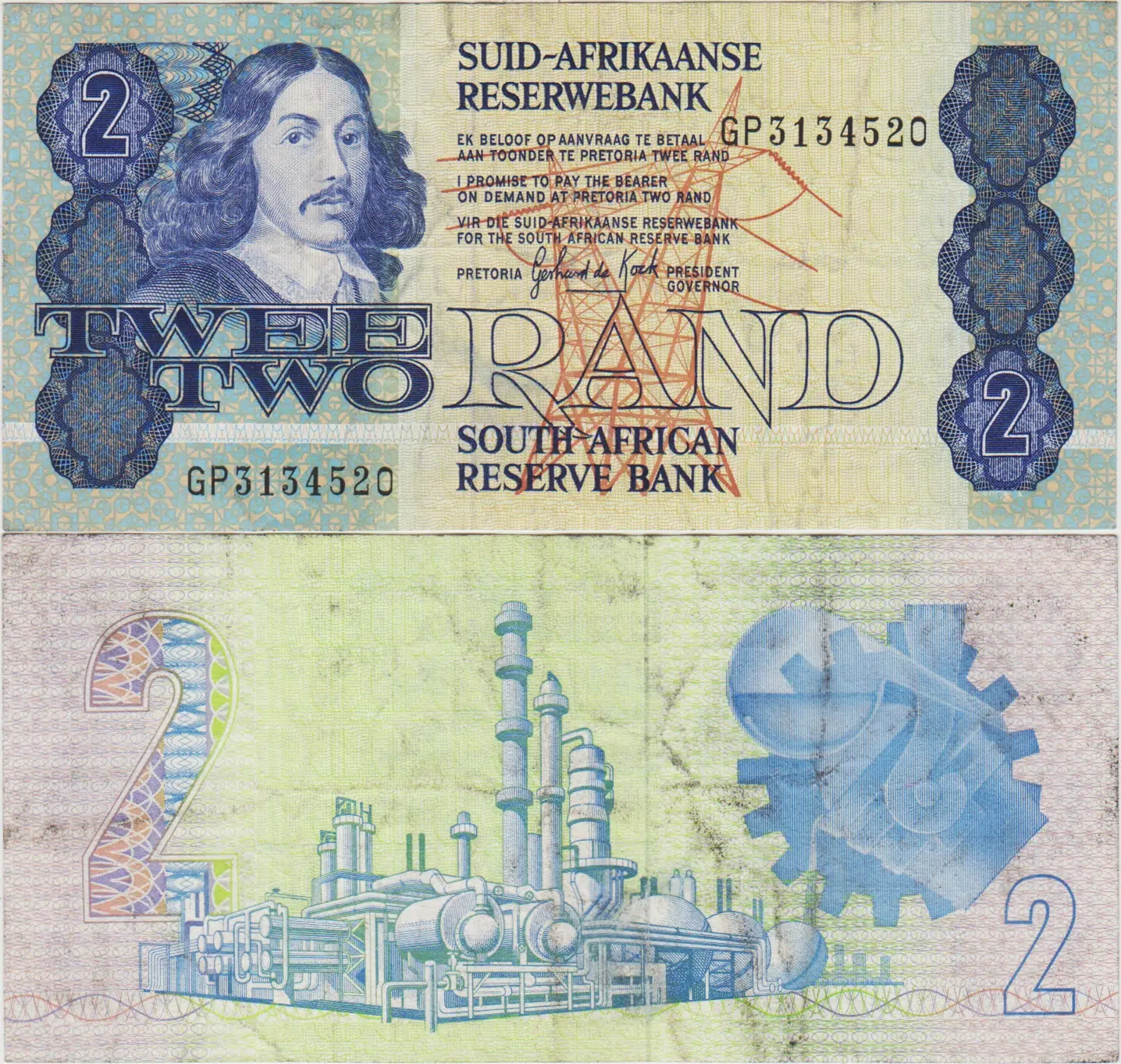 GÜNEY AFRİKA CUMHURİYETİ 2 RAND 1981-90 ÇOK TEMİZ.