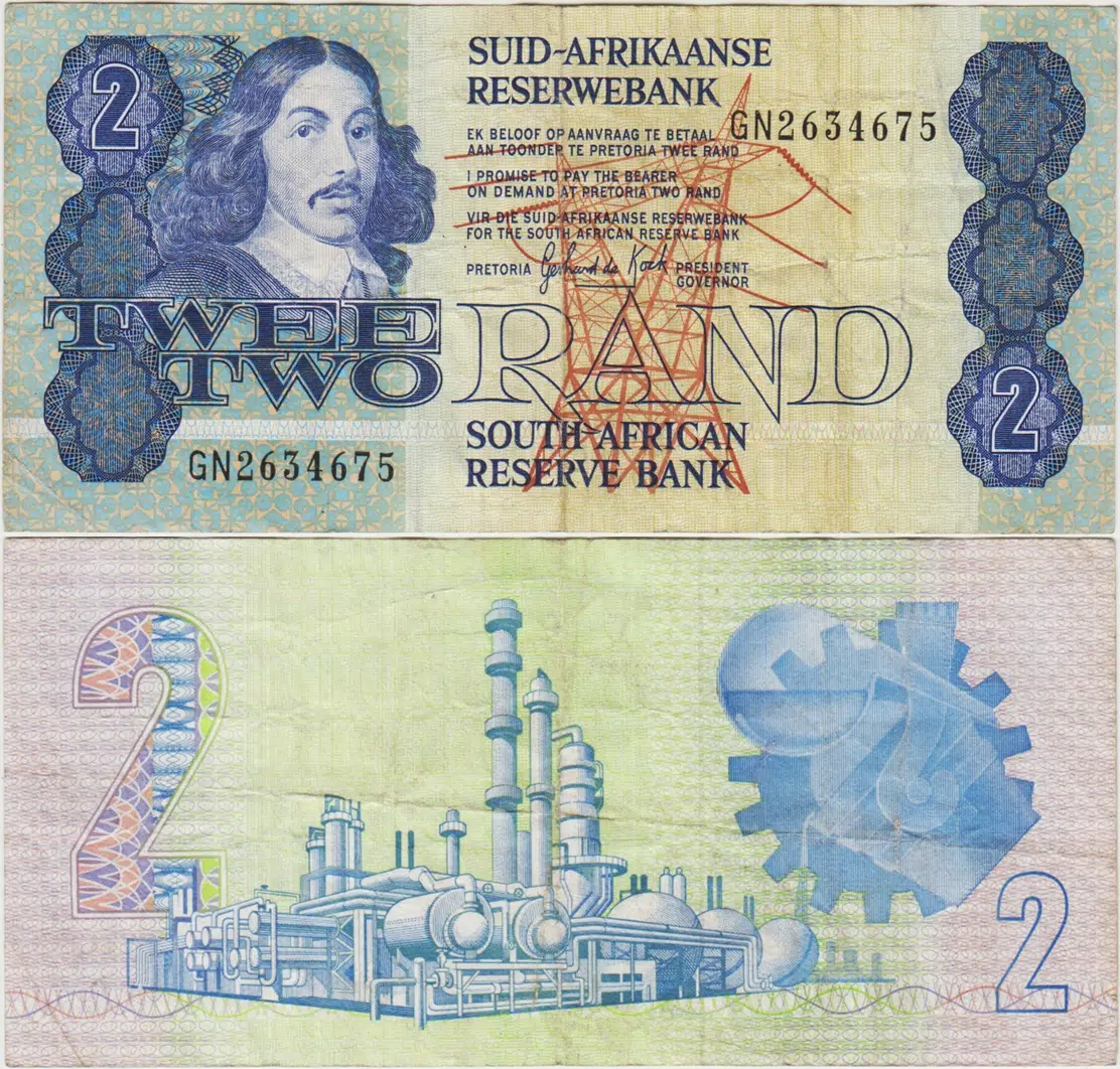 GÜNEY AFRİKA CUMHURİYETİ 2 RAND 1981-90 ÇOK TEMİZ.