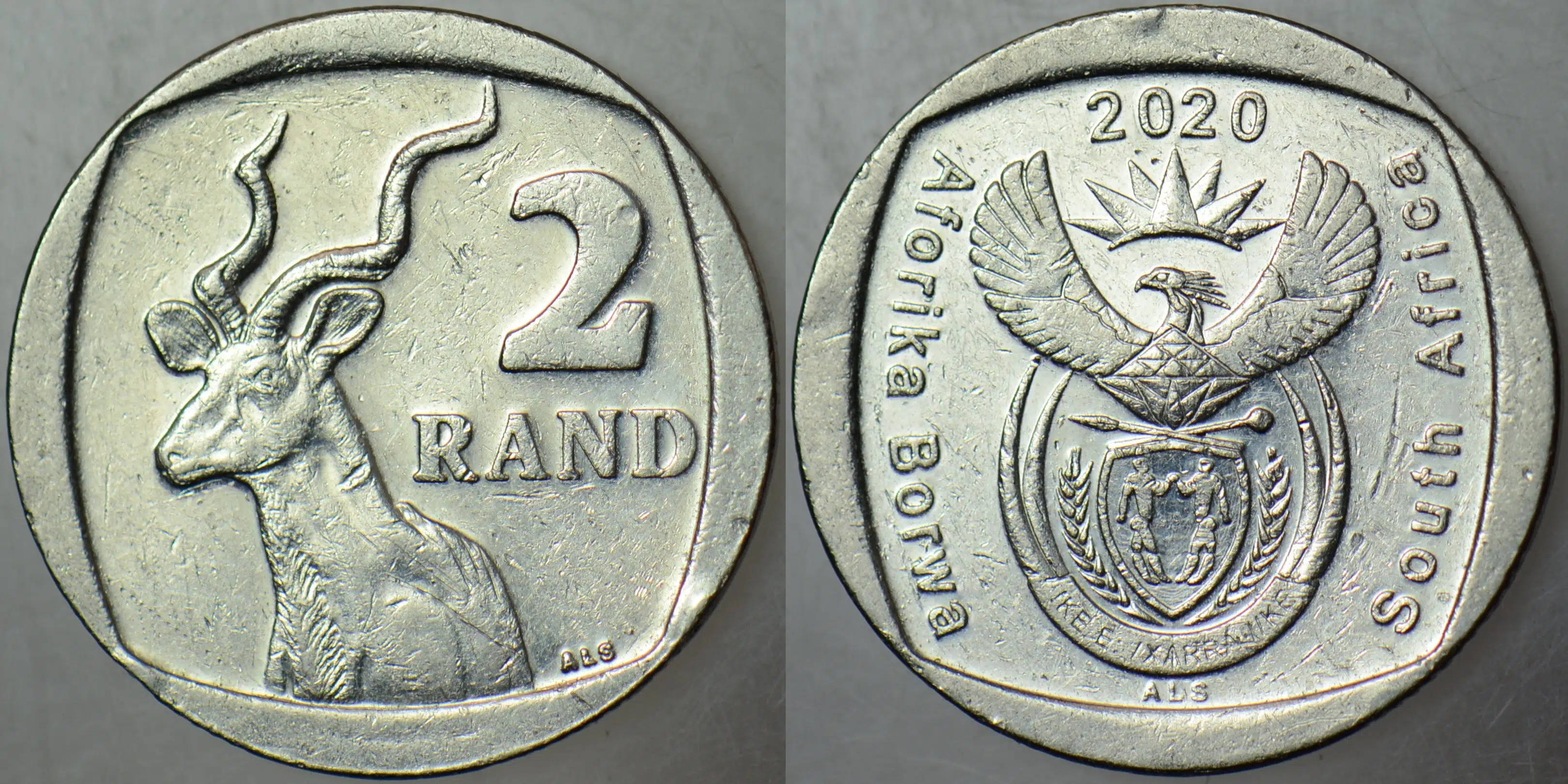 GÜNEY AFRİKA CUMHURİYETİ 2 RAND 2020 BÜYÜK KUDU ANTİLOBU TEMALI.