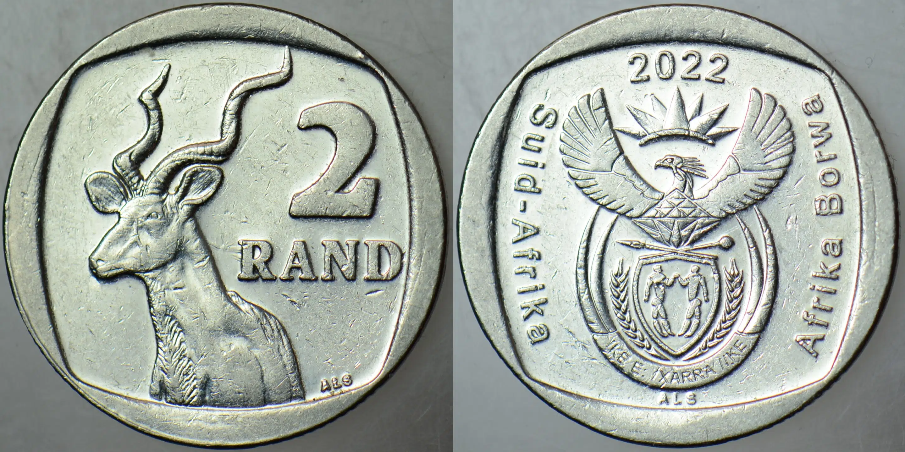 GÜNEY AFRİKA CUMHURİYETİ 2 RAND 2022 BÜYÜK KUDU ANTİLOBU TEMALI.