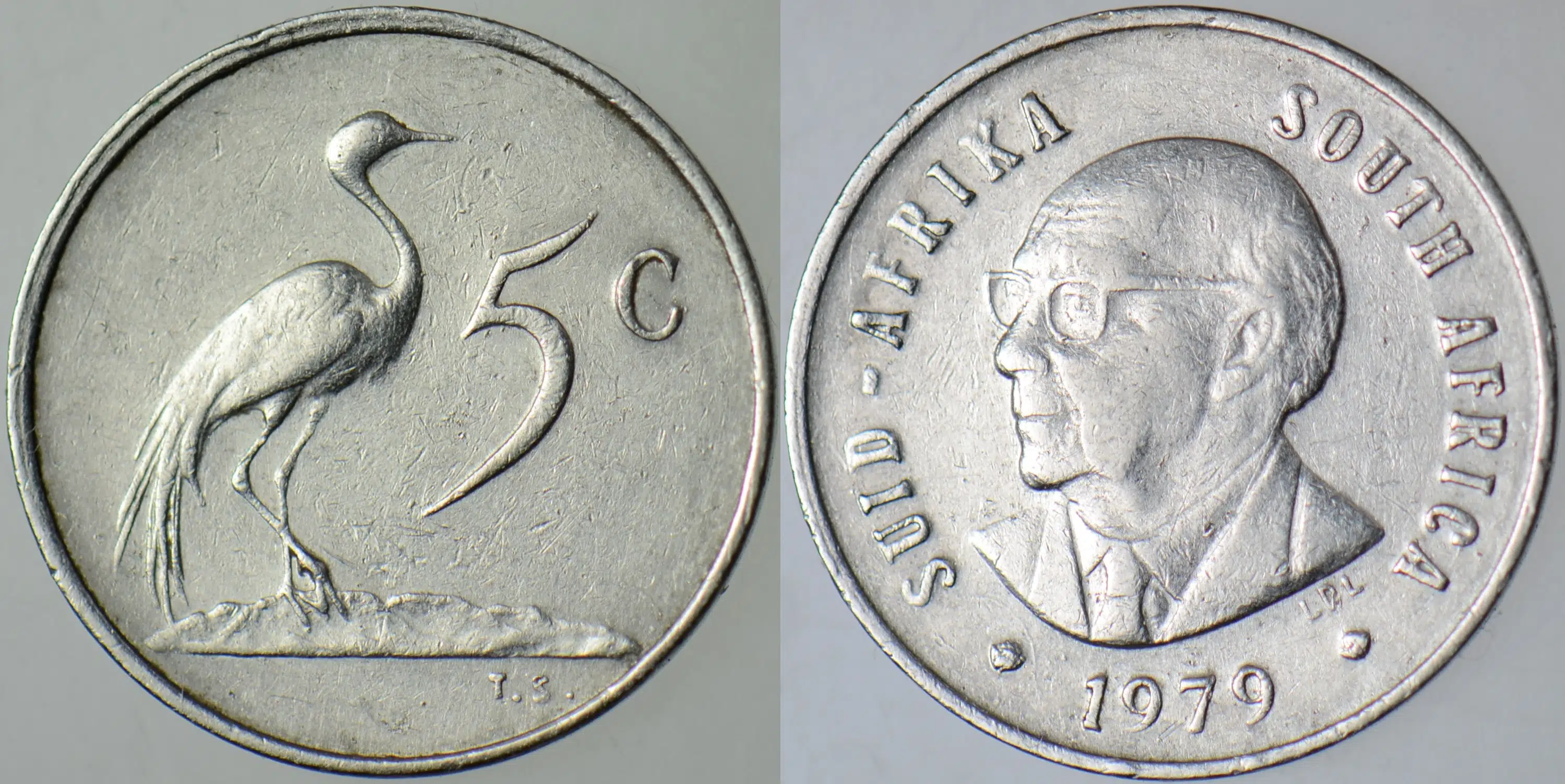 GÜNEY AFRİKA CUMHURİYETİ 5 CENT 1979 SİRKÜLASYON HATIRA.