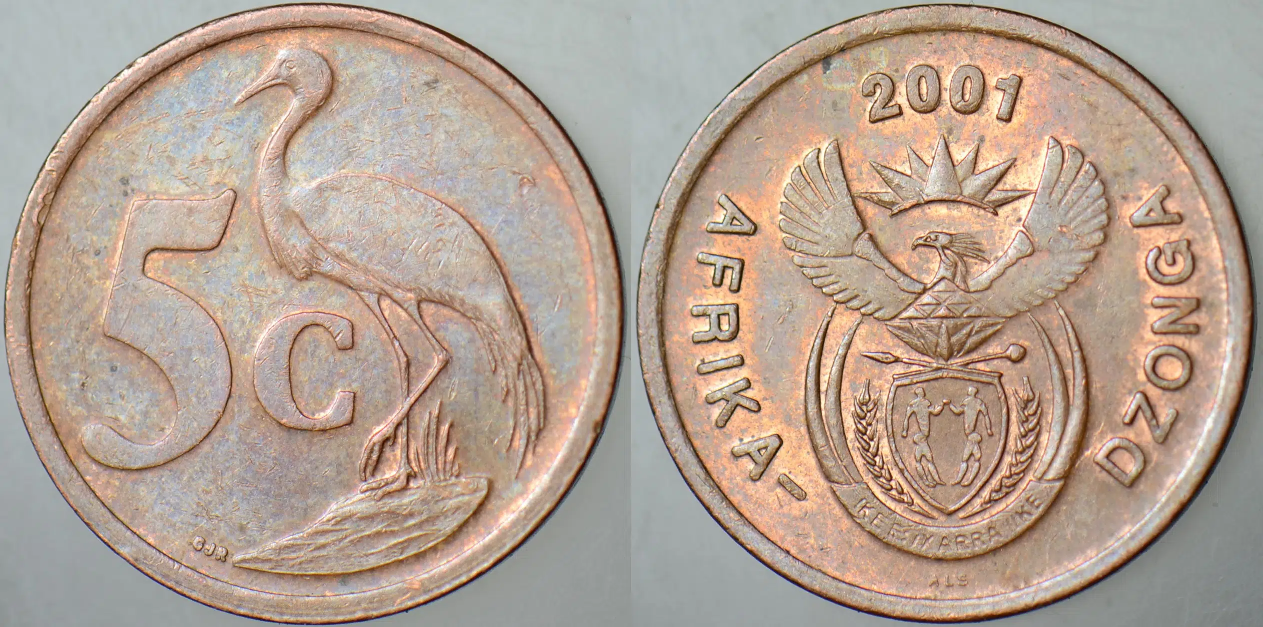 GÜNEY AFRİKA CUMHURİYETİ 5 CENT 2001.