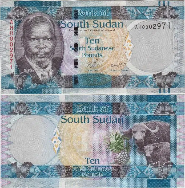 GÜNEY SUDAN 10 POUND 2011. ESKİ TARİHLİ VE DÜŞÜK SERİ NUMARALI NADİR TİP. SERİ NOSU AH0002967 OLACAKTIR. ÇİL KONDİSYON.