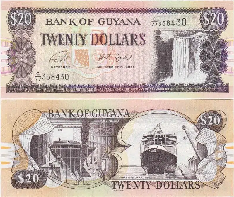 GUYANA 20 DOLAR 2018. ÇİL KONDİSYON.