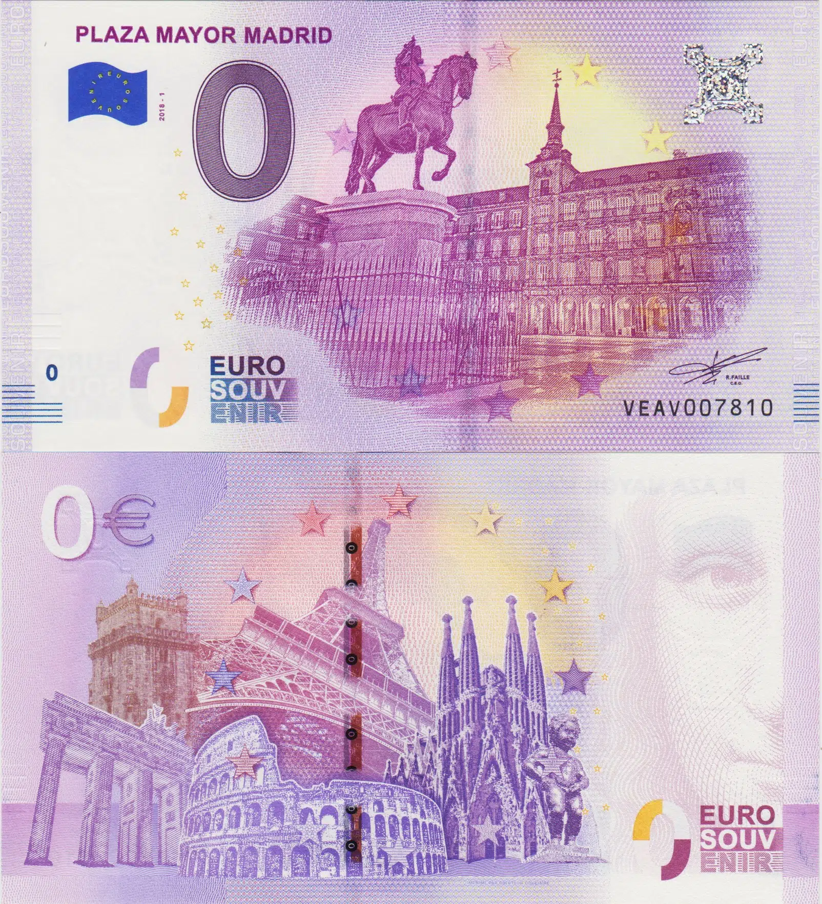 HATIRA 0 EURO 2018 İSPANYA-MADRİD-PLAZA MAYOR. ÇİL KONDİSYON.