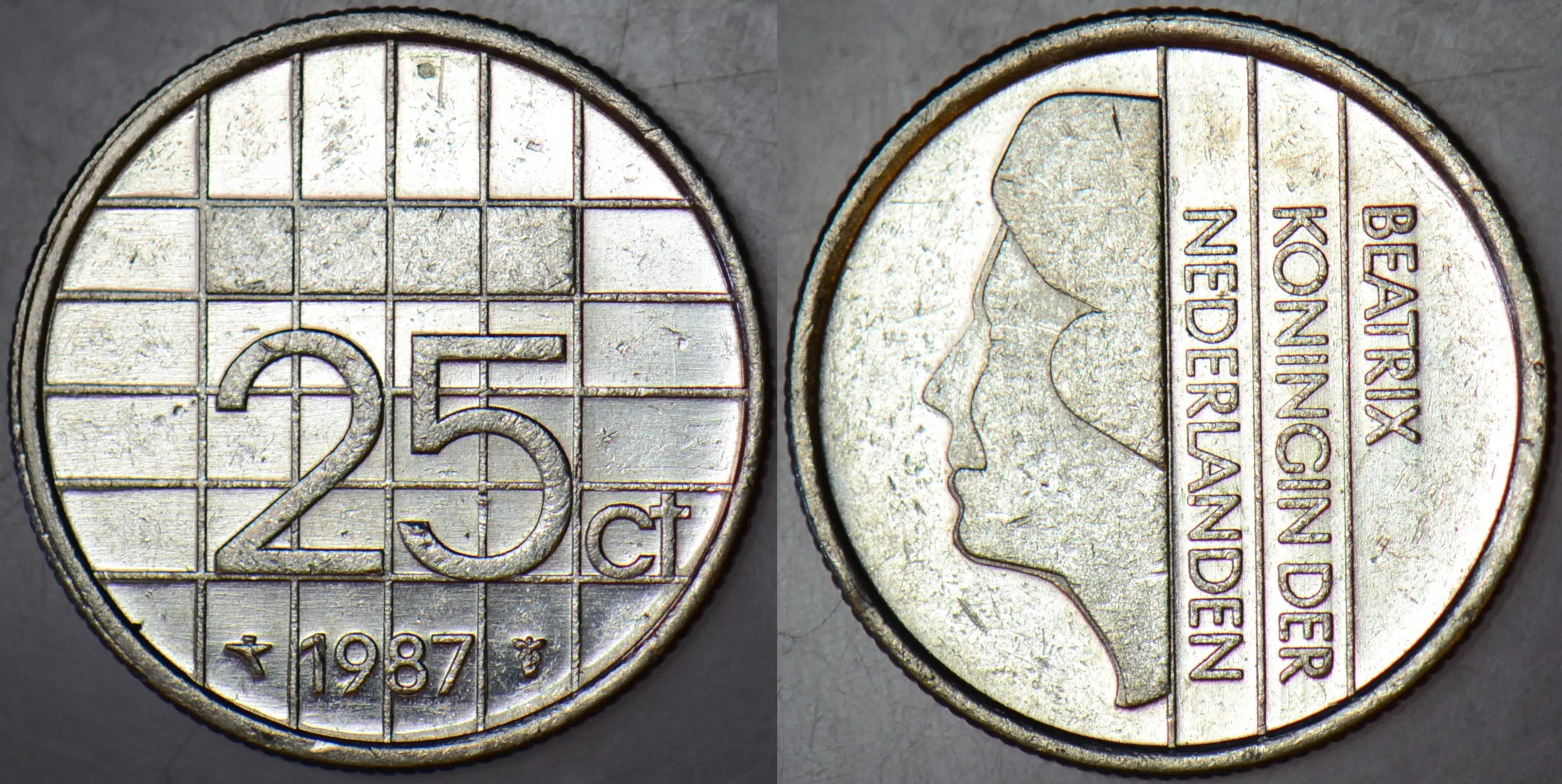 HOLLANDA 25 CENT 1987 KRALİÇE BEATRİX.