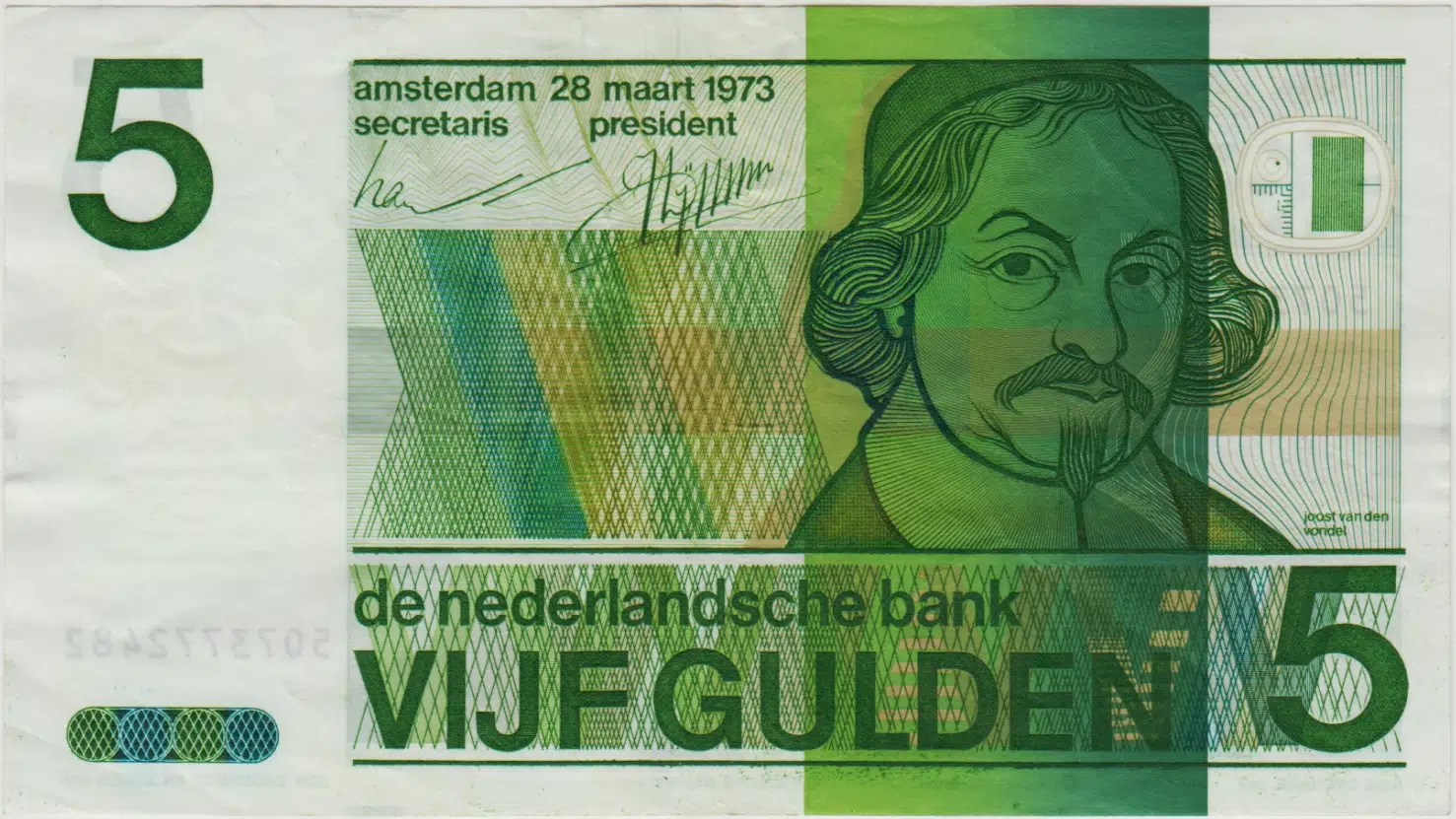 HOLLANDA 5 GULDEN 1973 ÇOK ÇOK TEMİZ.