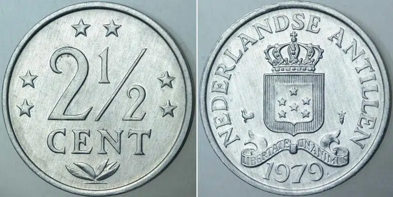HOLLANDA ANTİLLERİ 2,5 CENT 1979 ÇİL KONDİSYON.