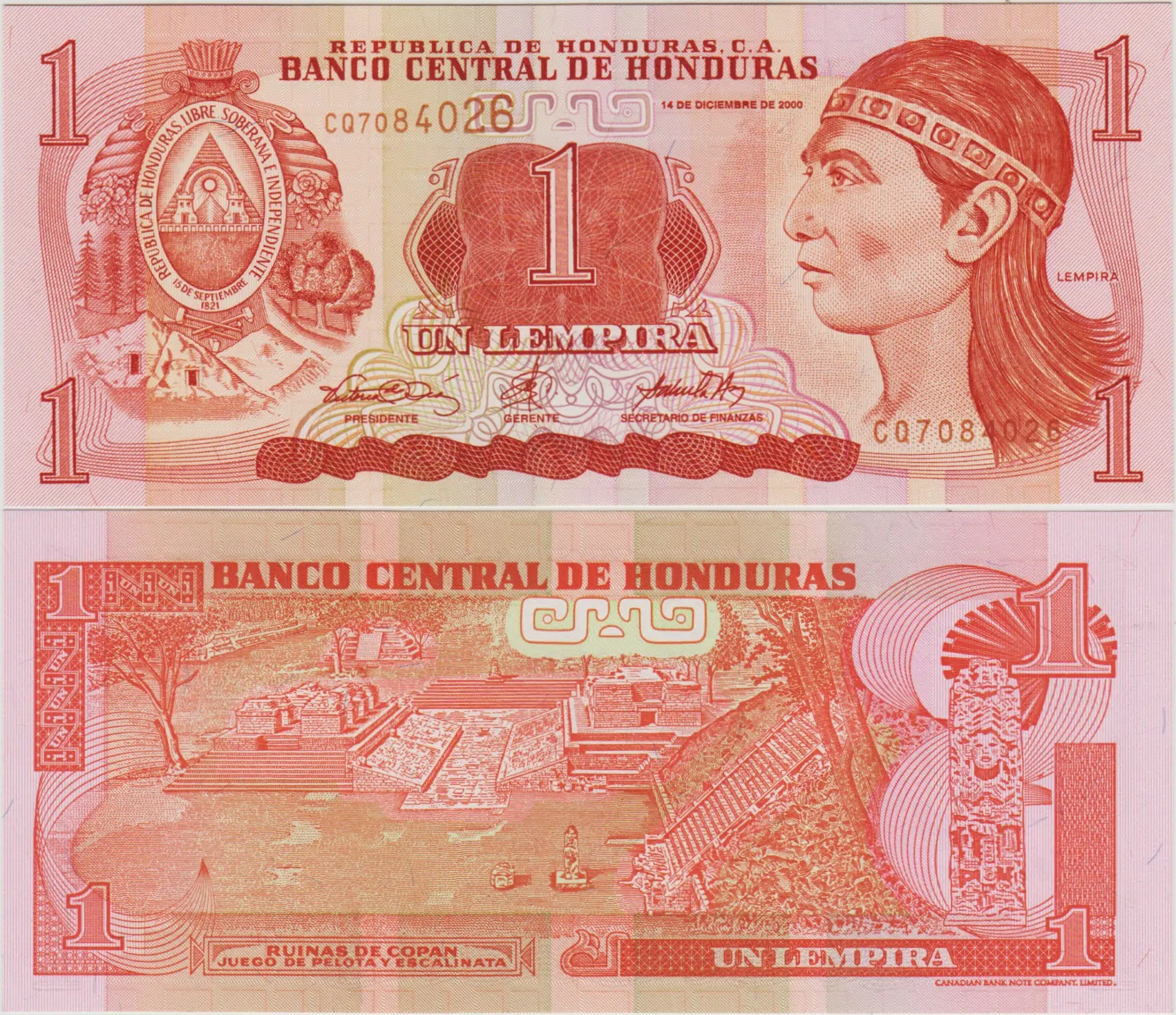 HONDURAS 1 LEMPİRA 2000 ÇİL.