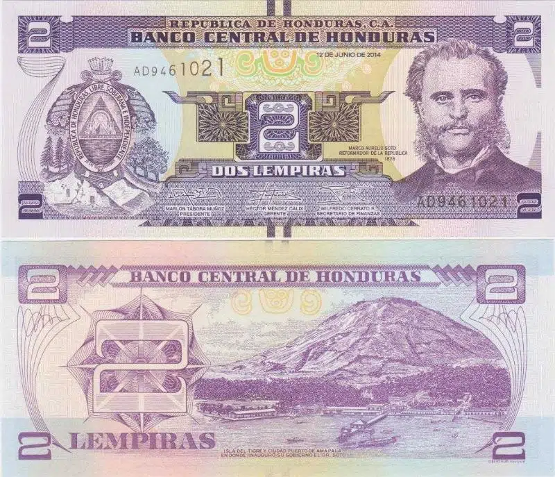 HONDURAS 2 LEMPİRA 2014 ÇİL KONDİSYON.