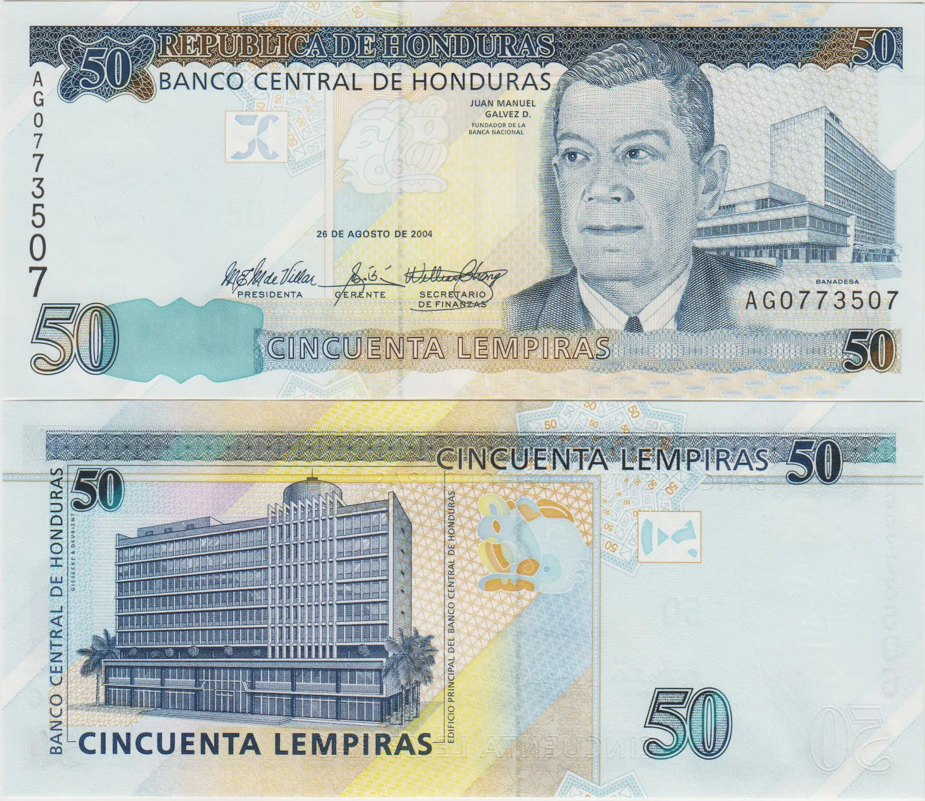 HONDURAS 50 LEMPİRA 2004 ÇİL.