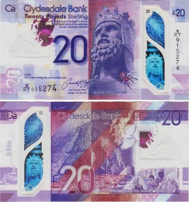 İSKOÇYA 20 POUND 2019 ST. KILDA TEMALI POLİMER. ÇİLALTI(-) KONDİSYON.
