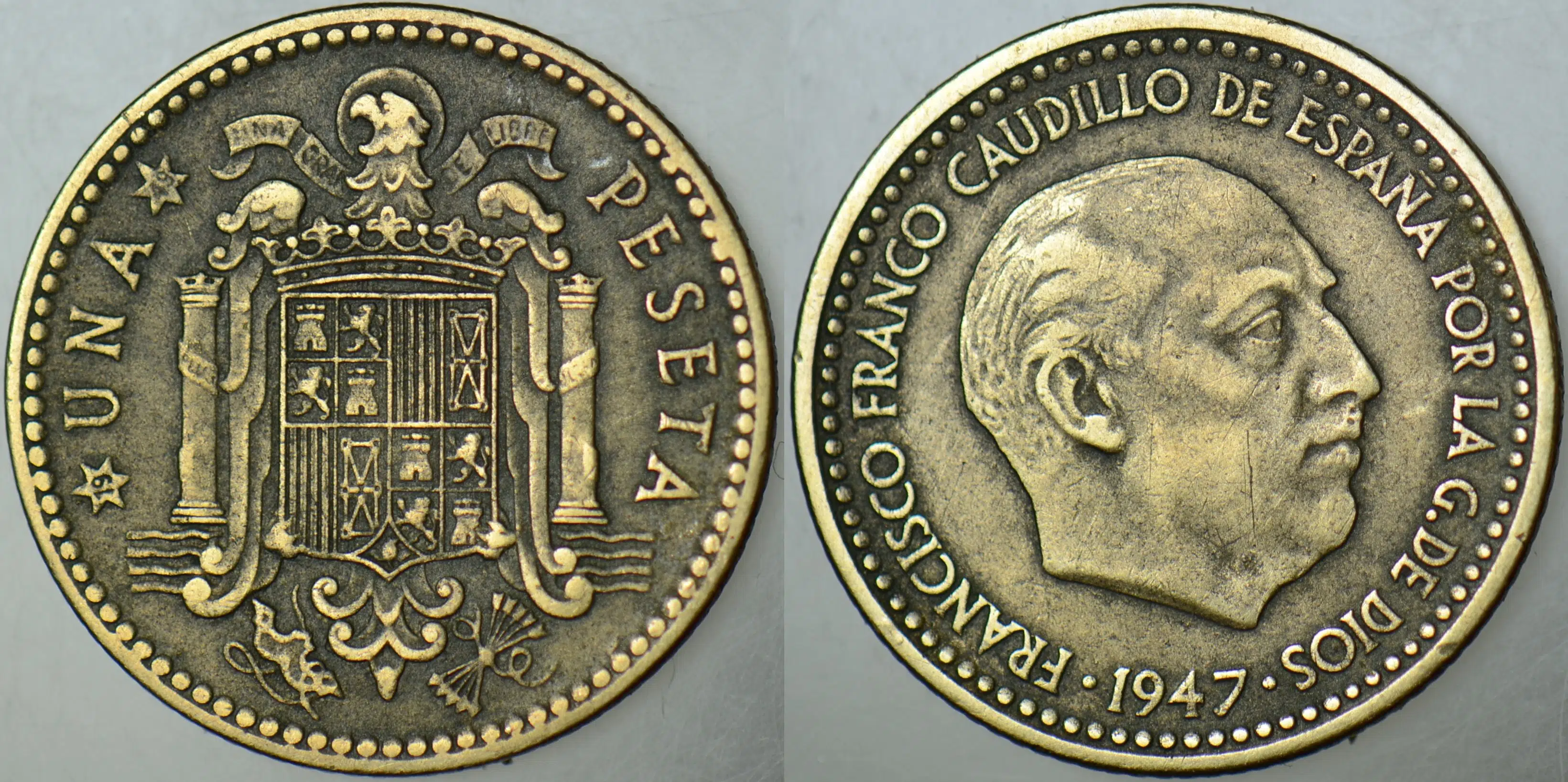 İSPANYA 1 PESETA 1947 (49) FRANCO DÖNEMİ.