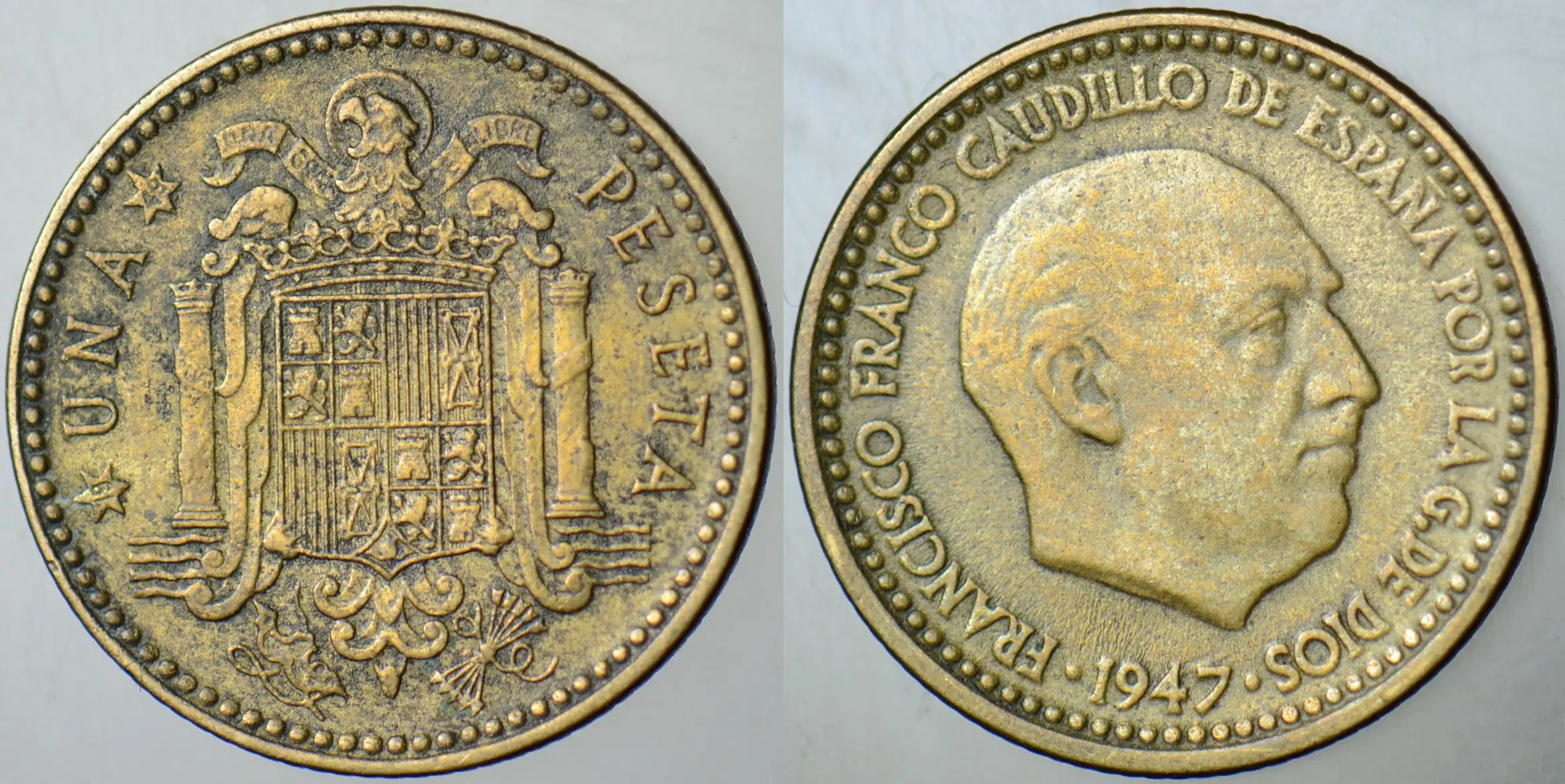 İSPANYA 1 PESETA 1947 (49) FRANCO DÖNEMİ.