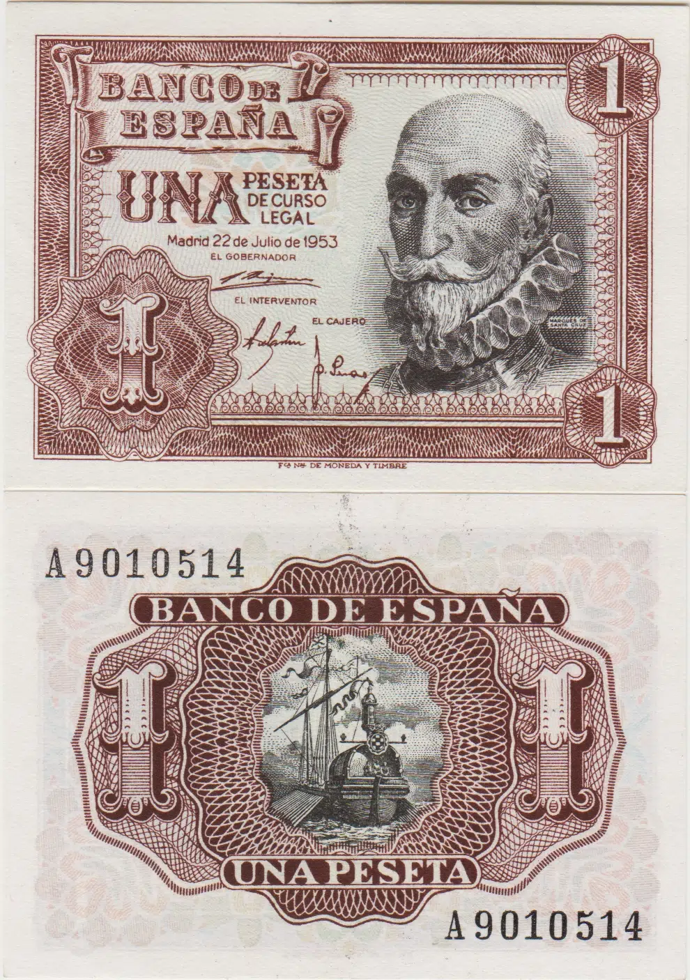 İSPANYA 1 PESETA 1953 ÇİLALTI+