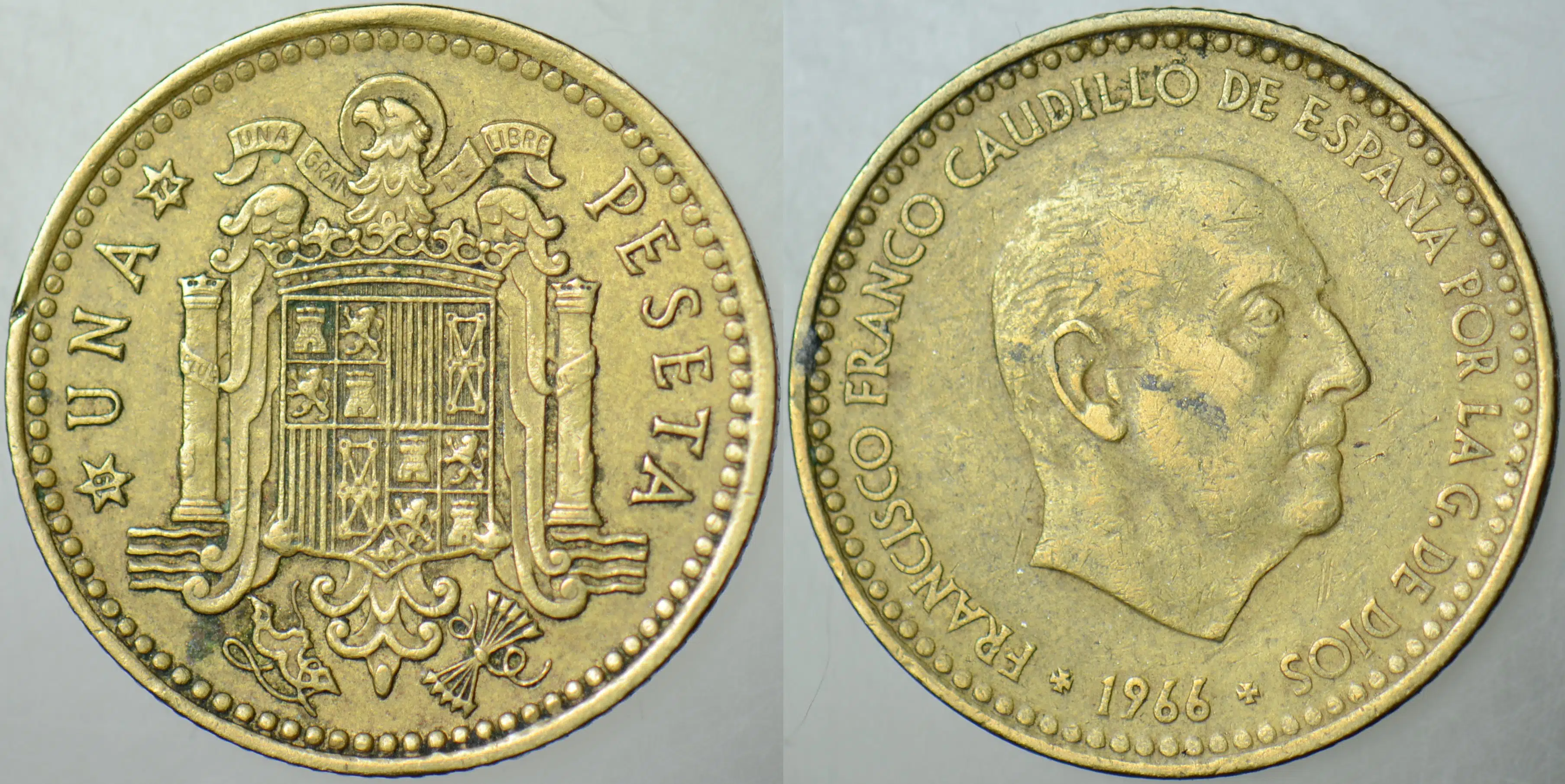 İSPANYA 1 PESETA 1966 (72). FRANCO DÖNEMİ.