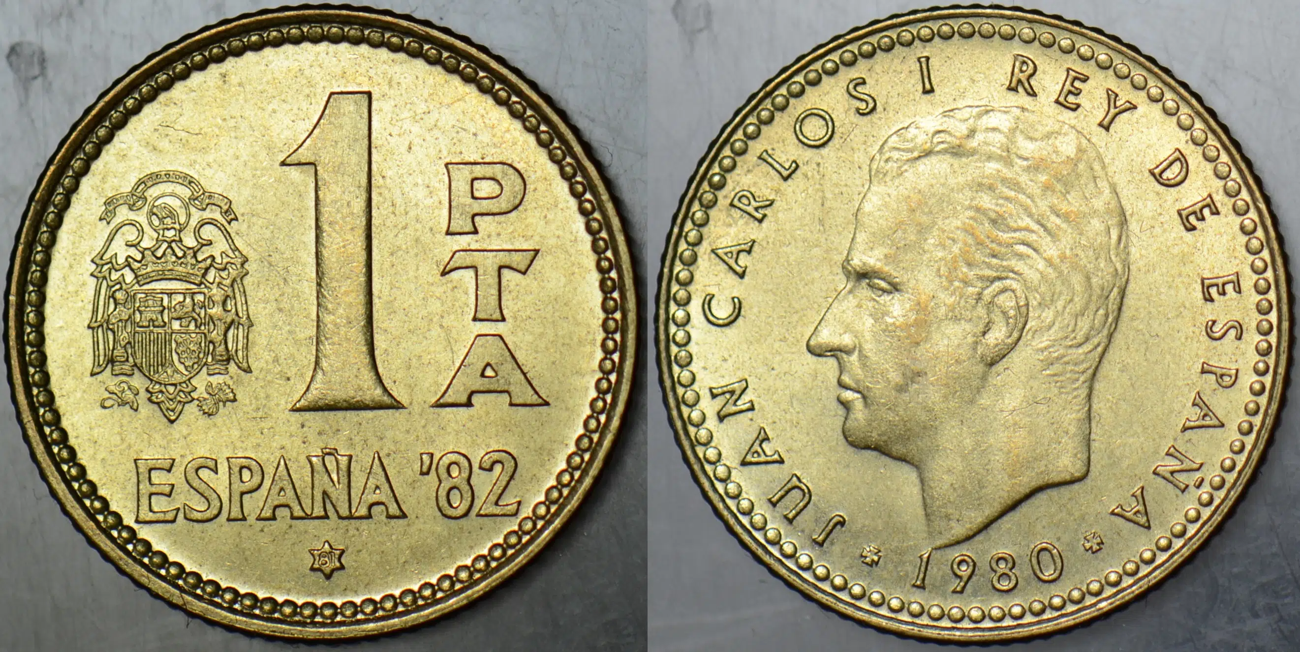 İSPANYA 1 PESETA 1980 FİFA DÜNYA KUPASI 1982 TEMALI. ÇİL(-)