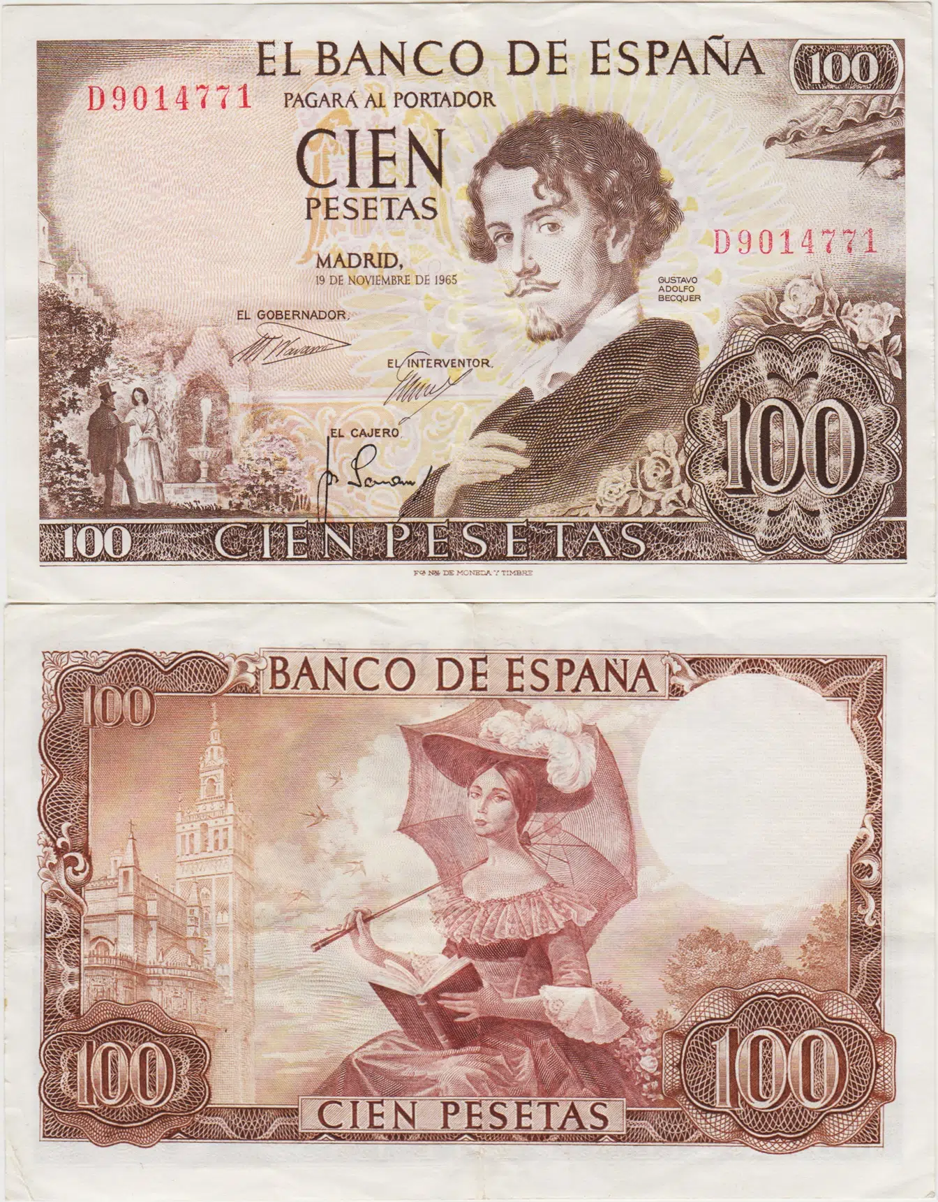 İSPANYA 100 PESETA 1953 ÇOK ÇOK TEMİZ.