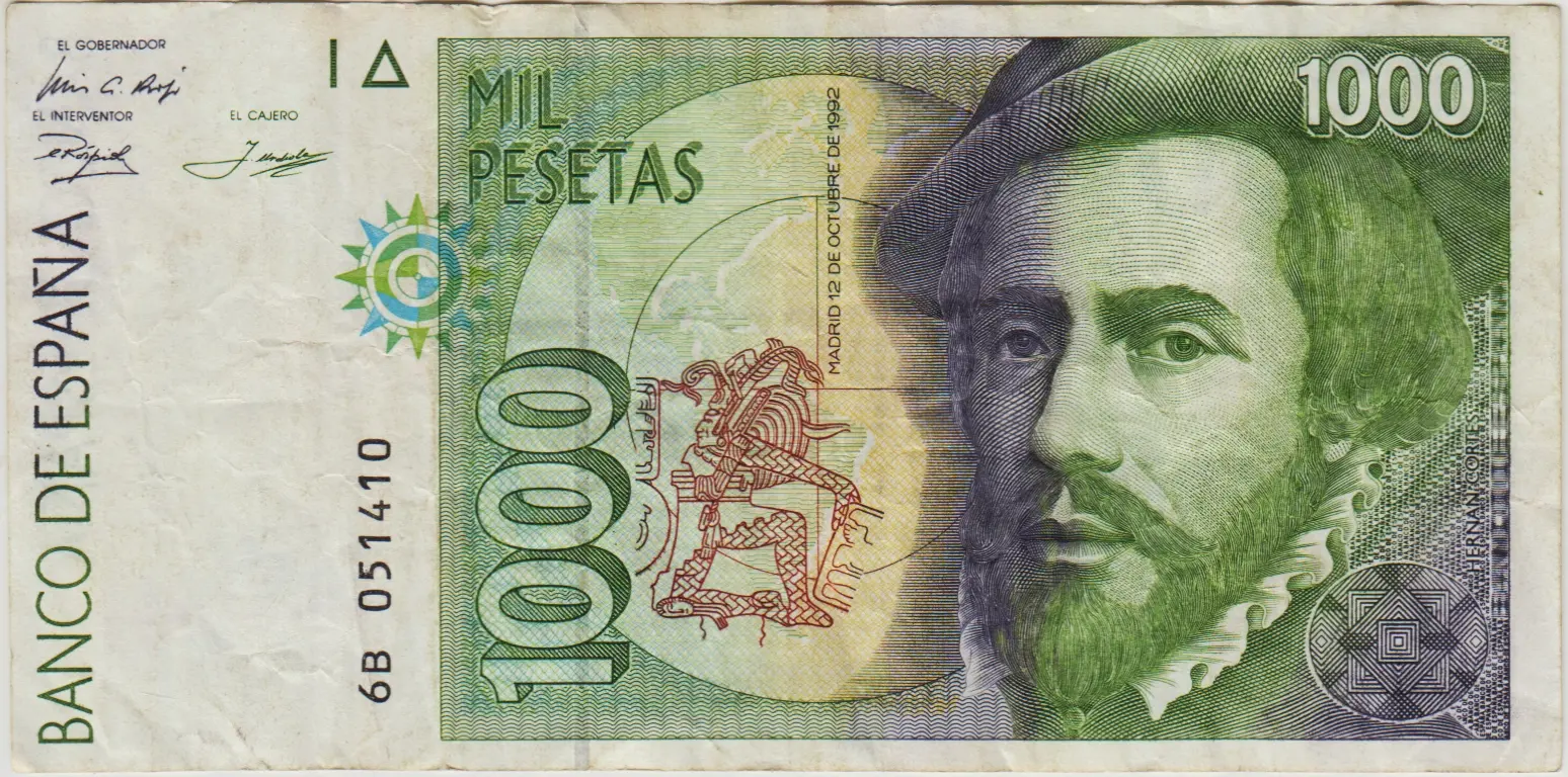 İSPANYA 1000 PESETA 1992 ÇOK TEMİZ.