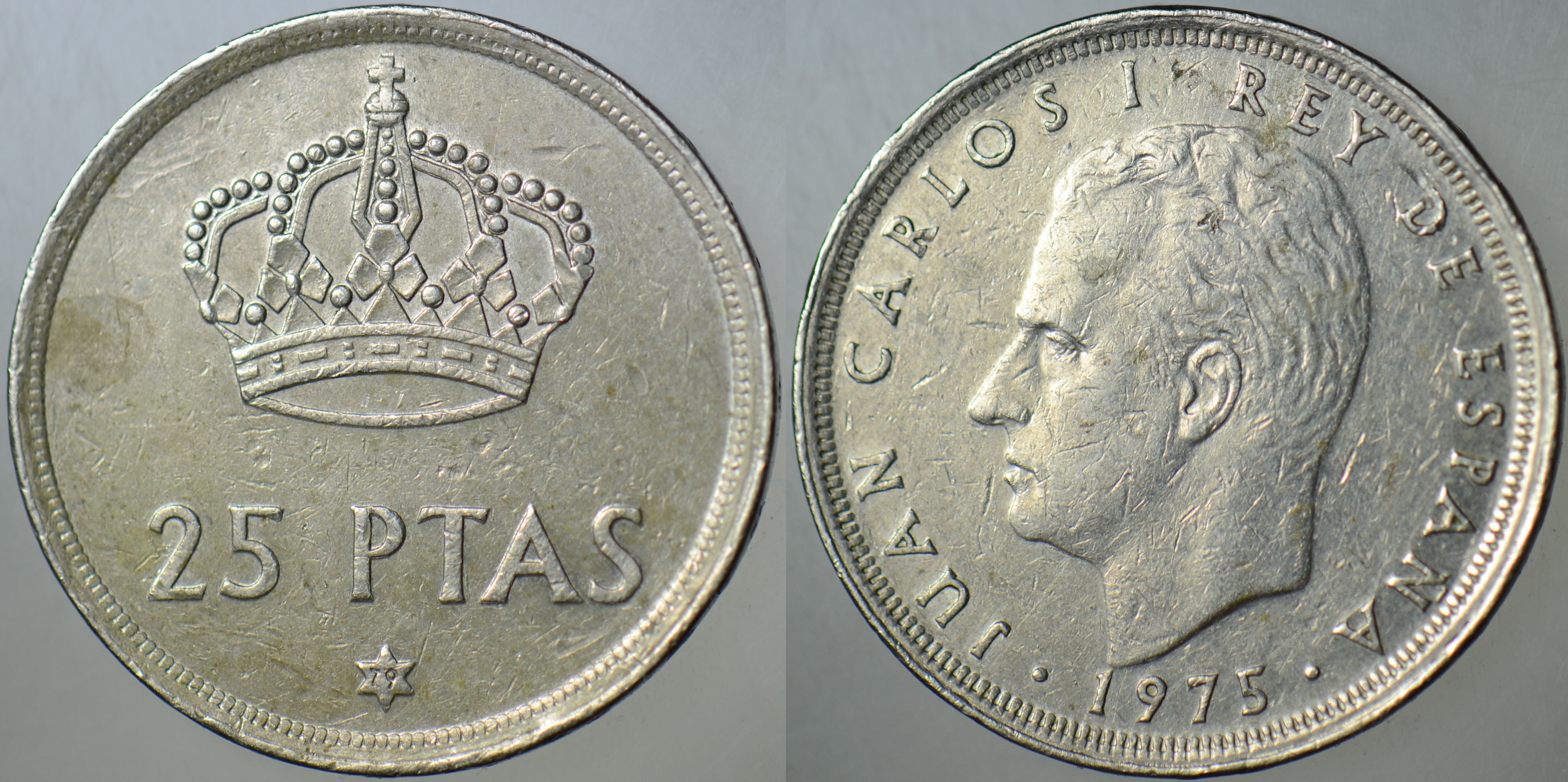 İSPANYA 25 PESETA 1975 (79) KRAL JUAN CARLOS DÖNEMİ.