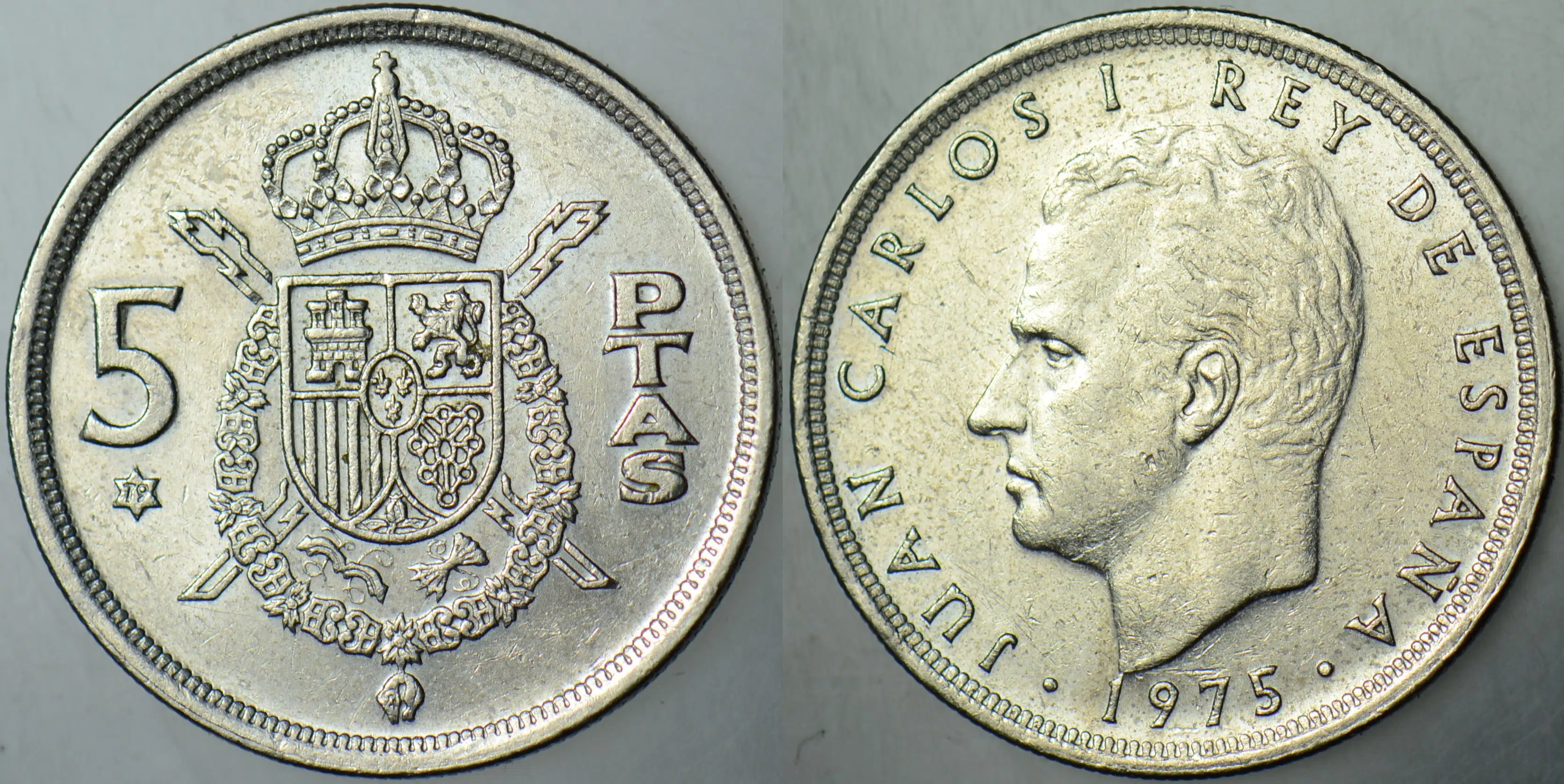İSPANYA 5 PESETA 1975 (79). KRAL JUAN CARLOS DÖNEMİ.