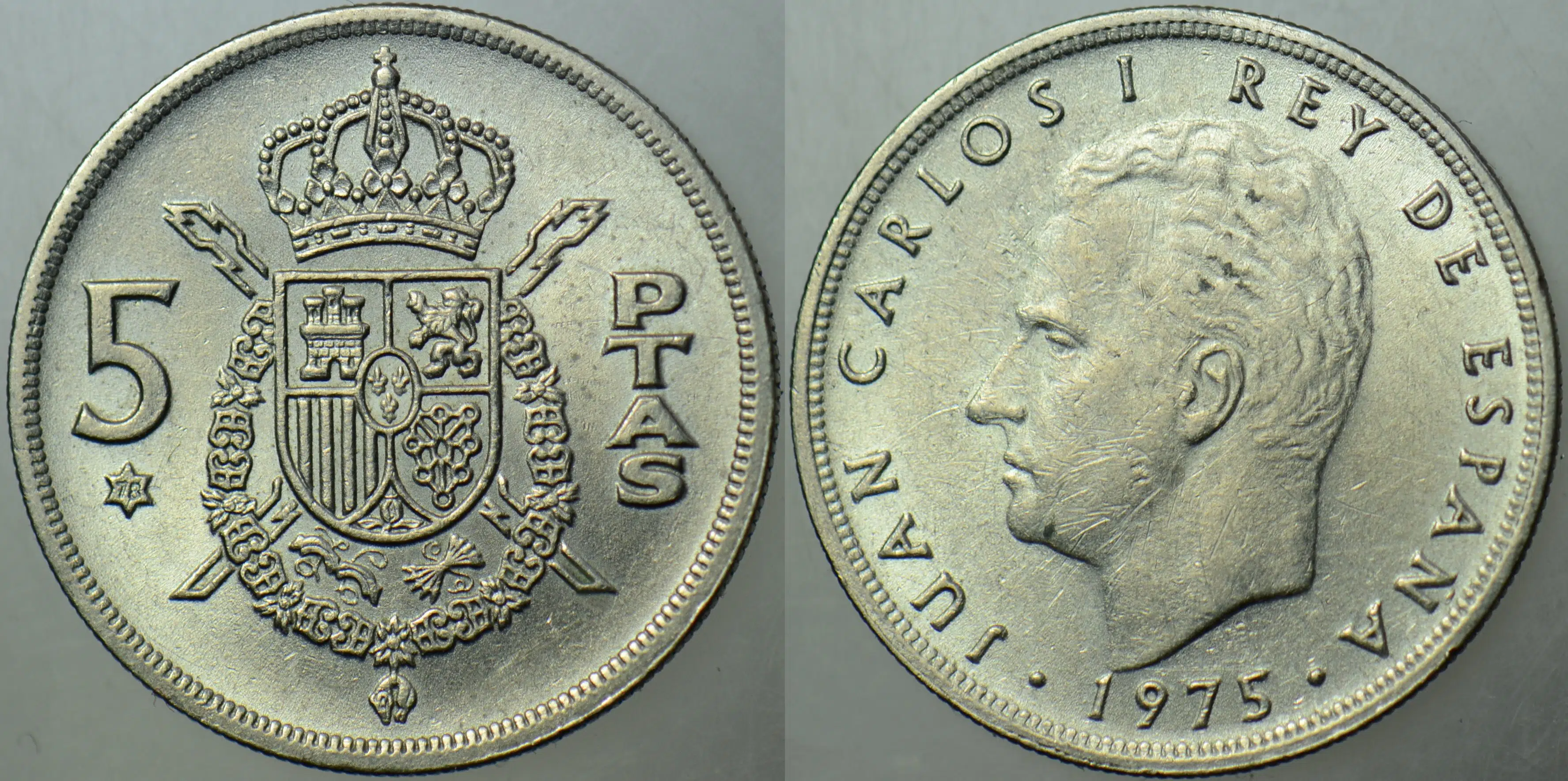 İSPANYA 5 PESETA 1975 (78). KRAL JUAN CARLOS DÖNEMİ. ÇİLALTI