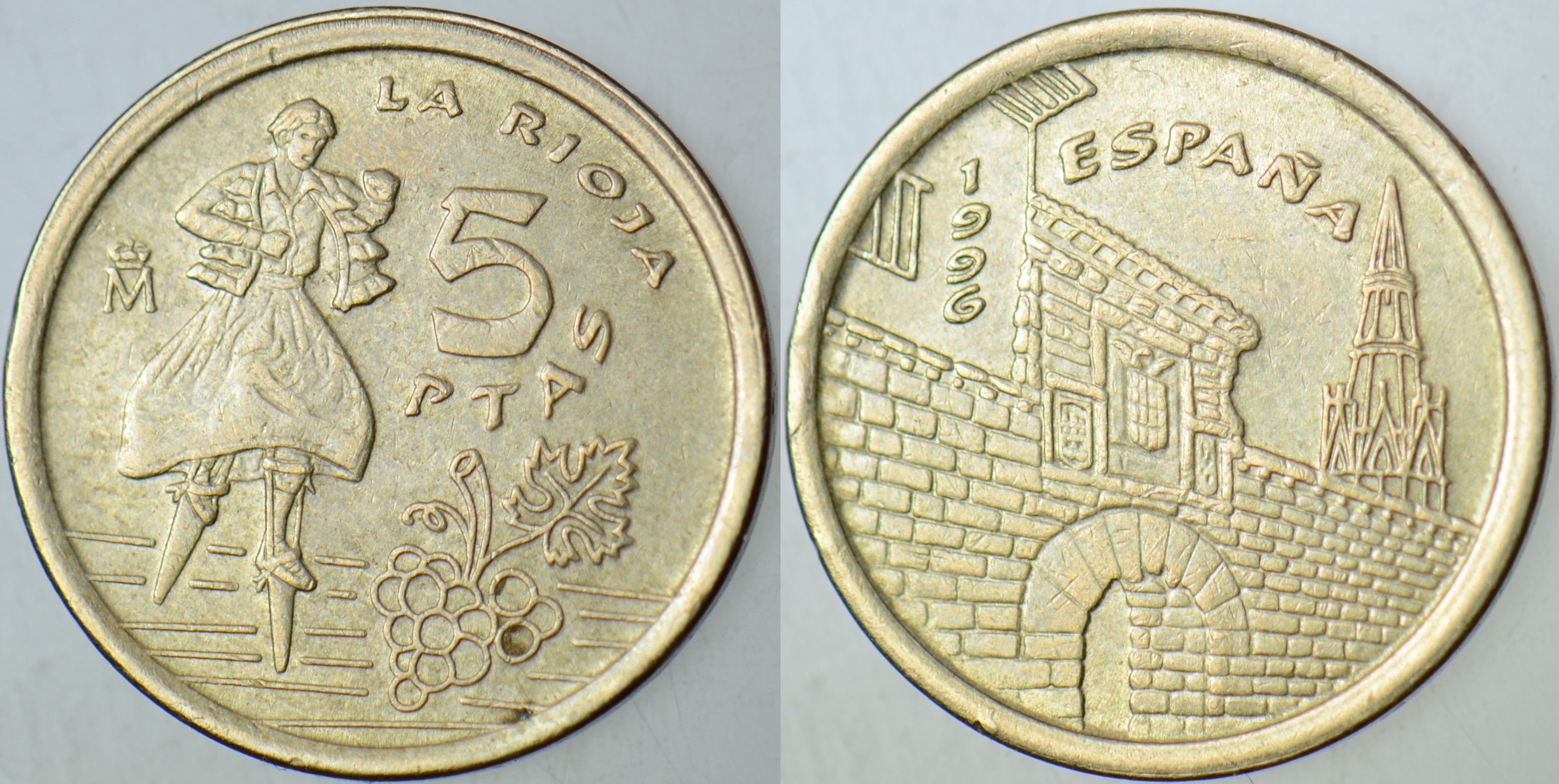 İSPANYA 5 PESETA 1996 LA RİOJA. SİRKÜLASYON HATIRA.