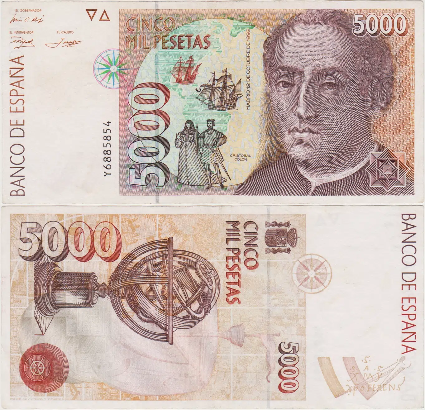 İSPANYA 5000 PESETA 1992 ÇOK ÇOK TEMİZ++ KONDİSYON.