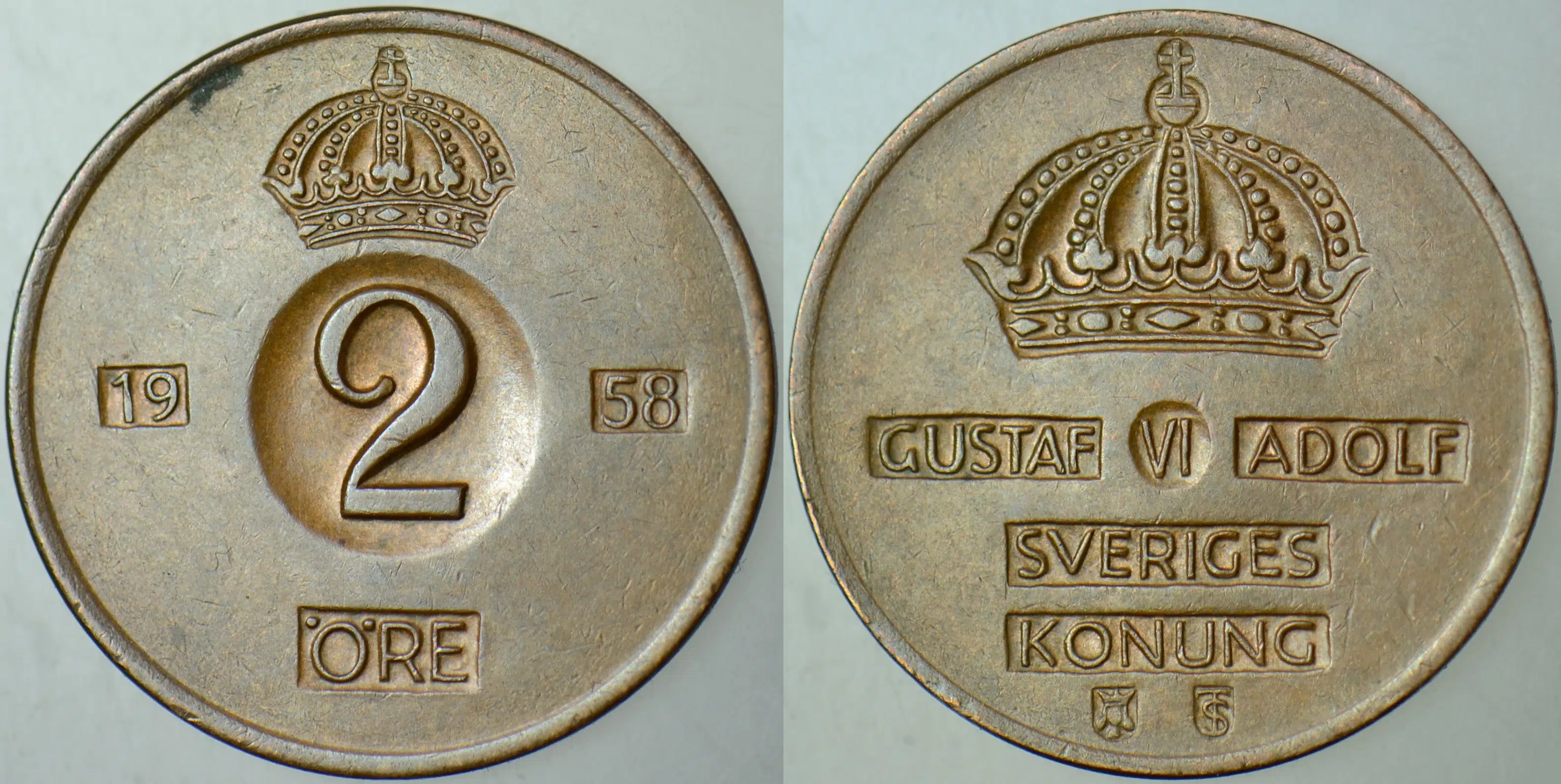 İSVEÇ 2 ÖRE 1958 KRAL 6. GUSTAF DÖNEMİ.