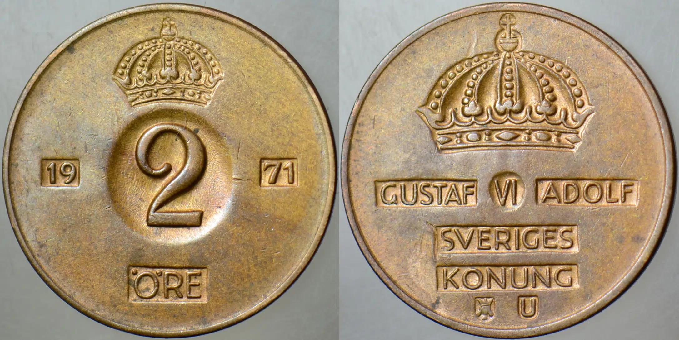 İSVEÇ 2 ÖRE 1971 KRAL 6. GUSTAF DÖNEMİ.