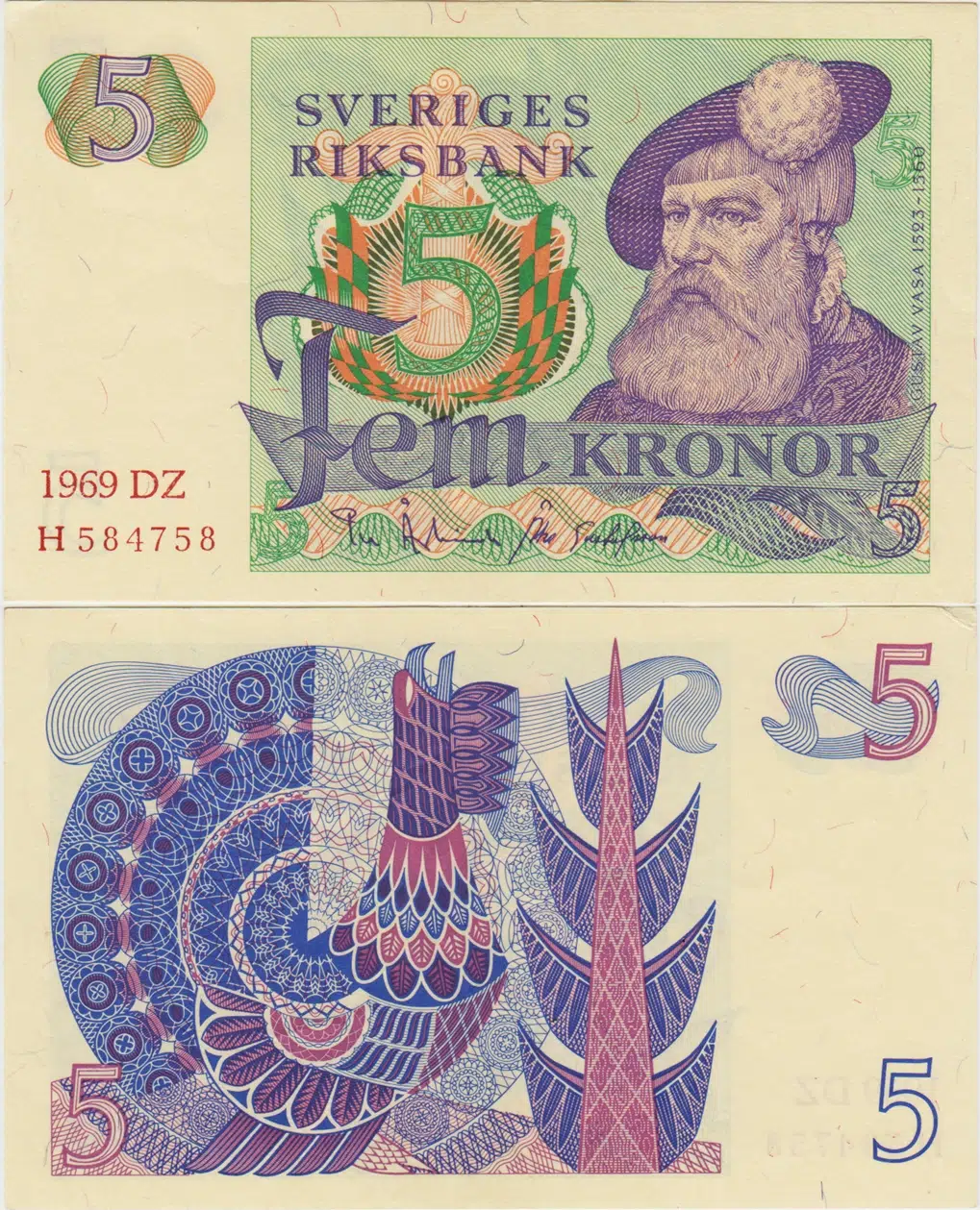 İSVEÇ 5 KRON 1969 ÇİLALTI KONDİSYON.