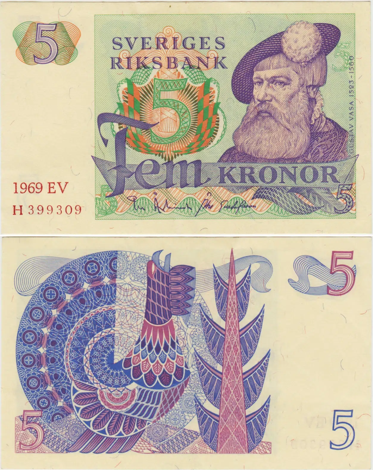 İSVEÇ 5 KRON 1969 ÇİLALTI KONDİSYON.