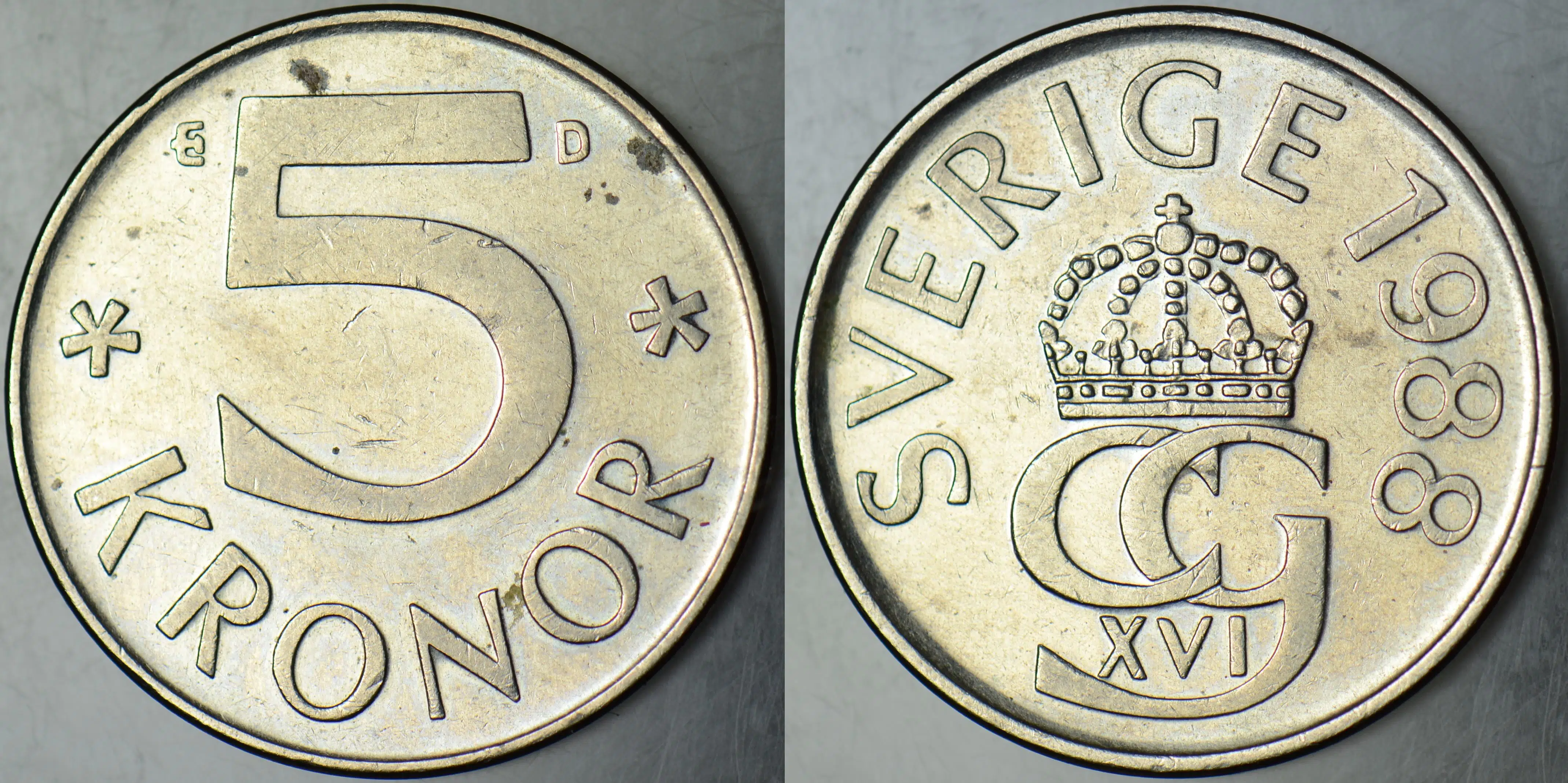 İSVEÇ 5 KRON 1988.