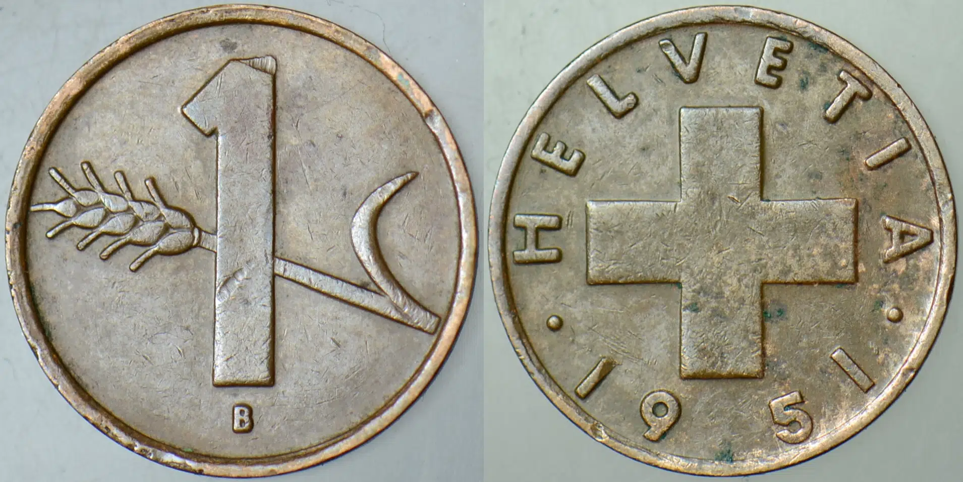 İSVİÇRE 1 RAPPEN 1951.